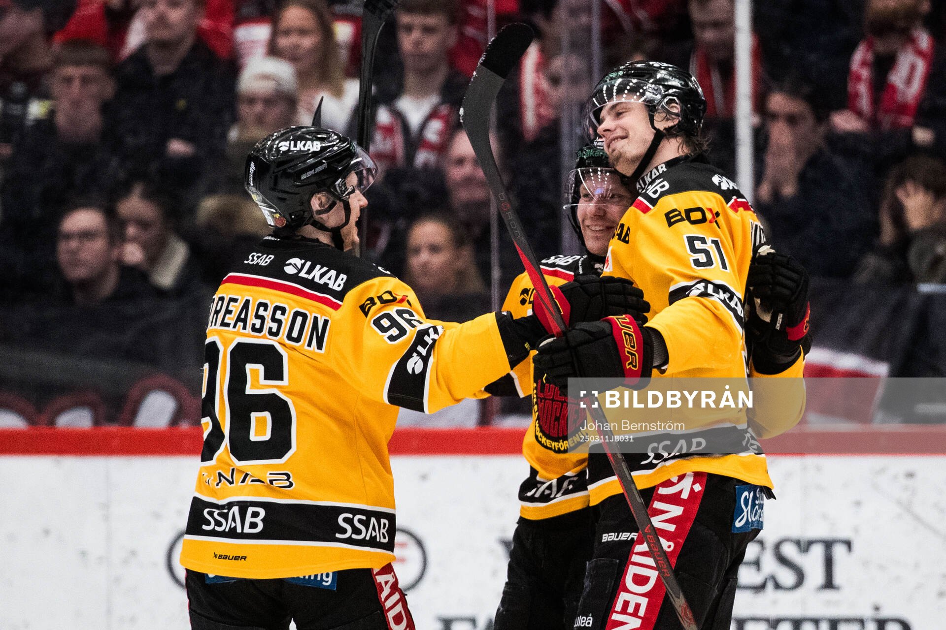 Luleås Pontus Andreasson, Einar Emanuelsson och Markus