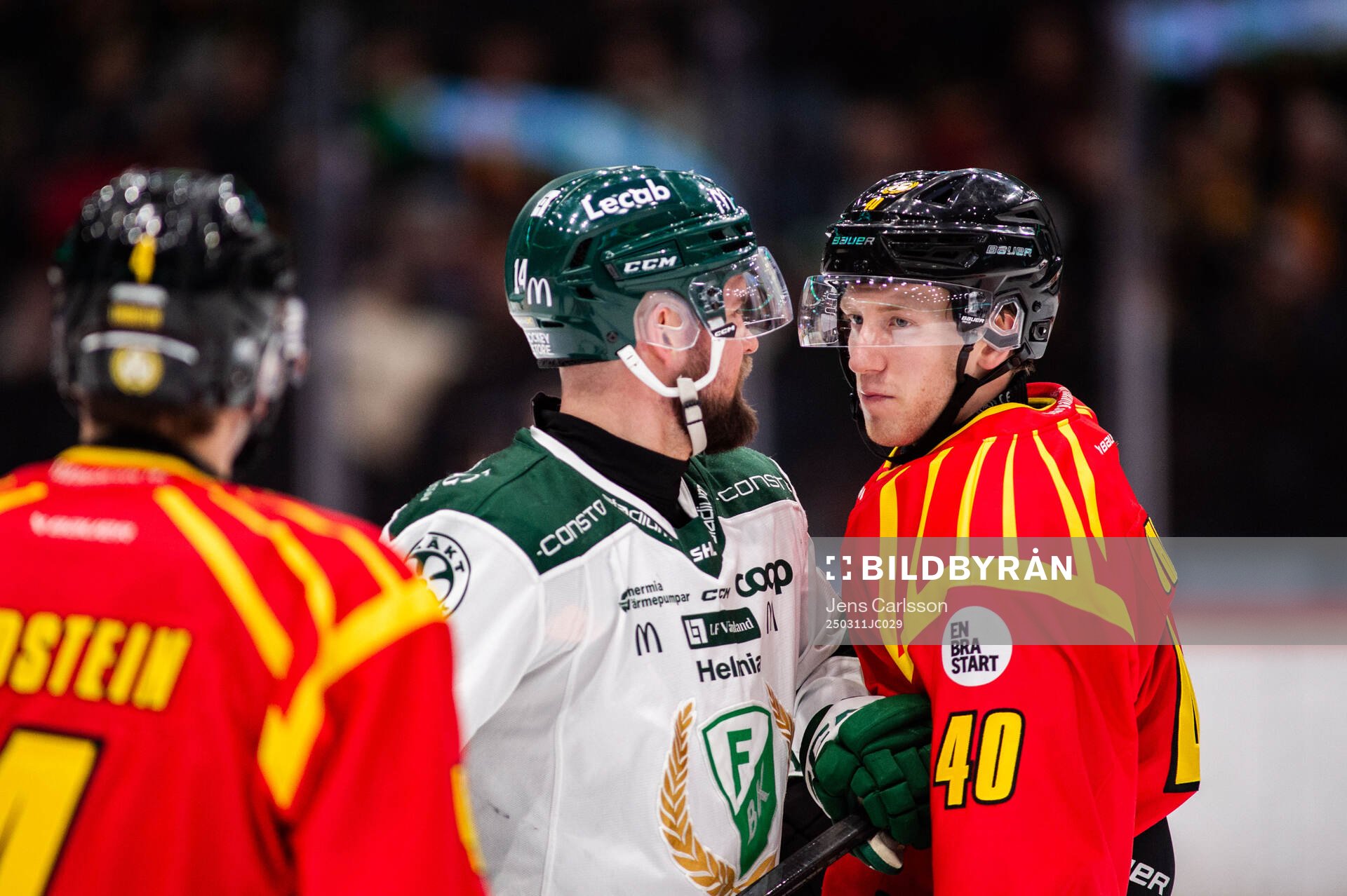 Färjestads Henrik Björklund och Brynäs Anton Ohlsson