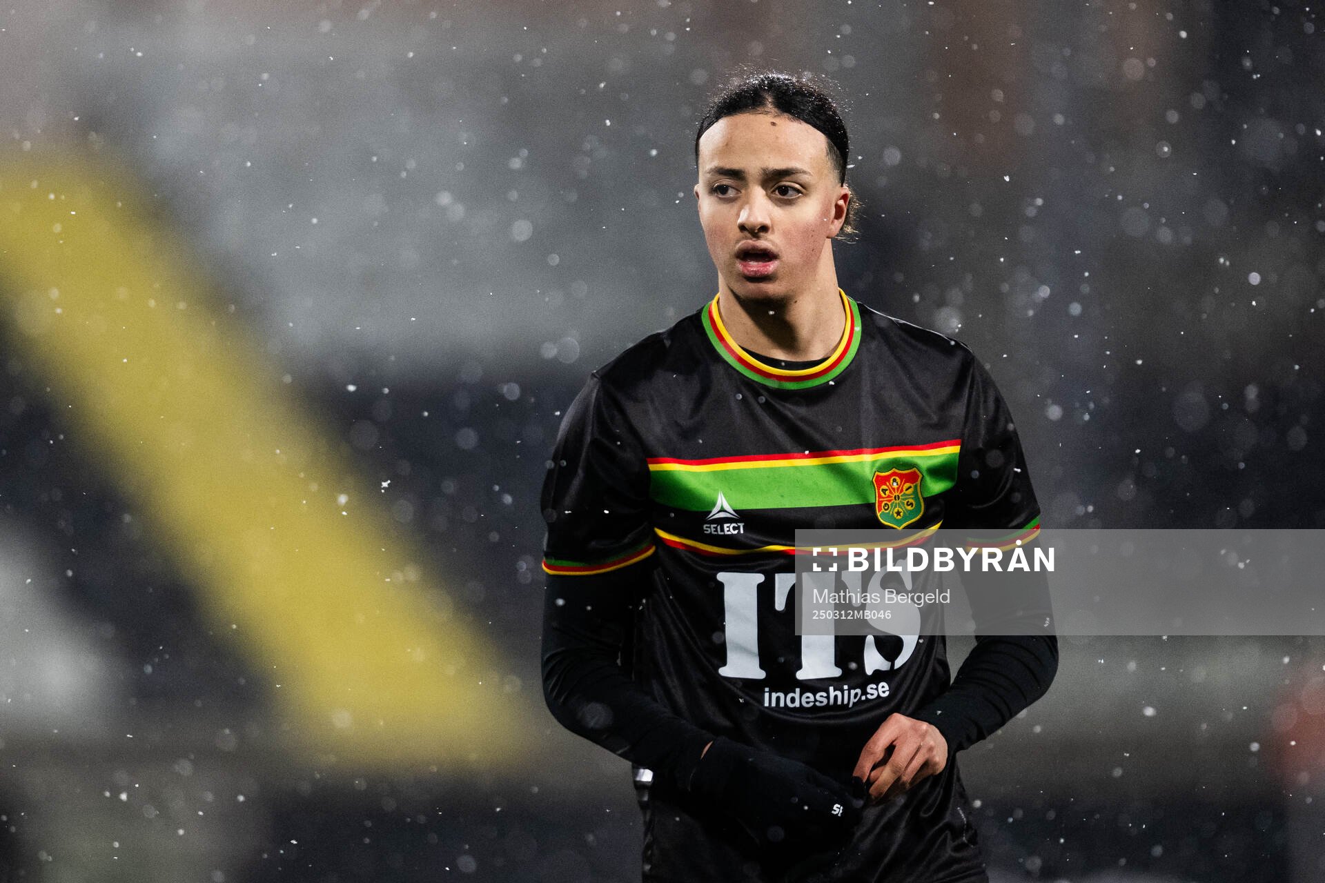 GAIS Elias Zemmale under träningsmatchen i fotboll mellan Utsikten och GAIS den 12 mars 2025 i Göteborg. 