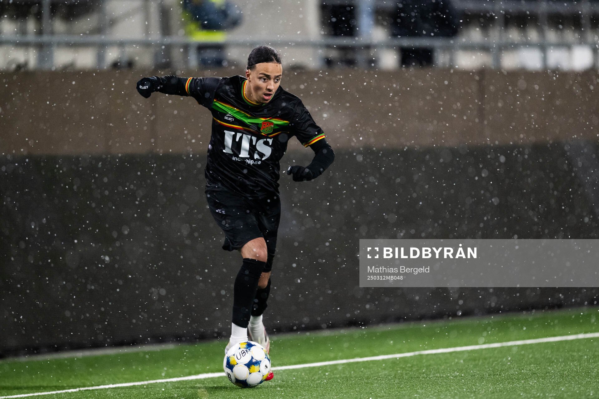 GAIS Elias Zemmale under träningsmatchen i fotboll mellan Utsikten och GAIS den 12 mars 2025 i Göteborg. 