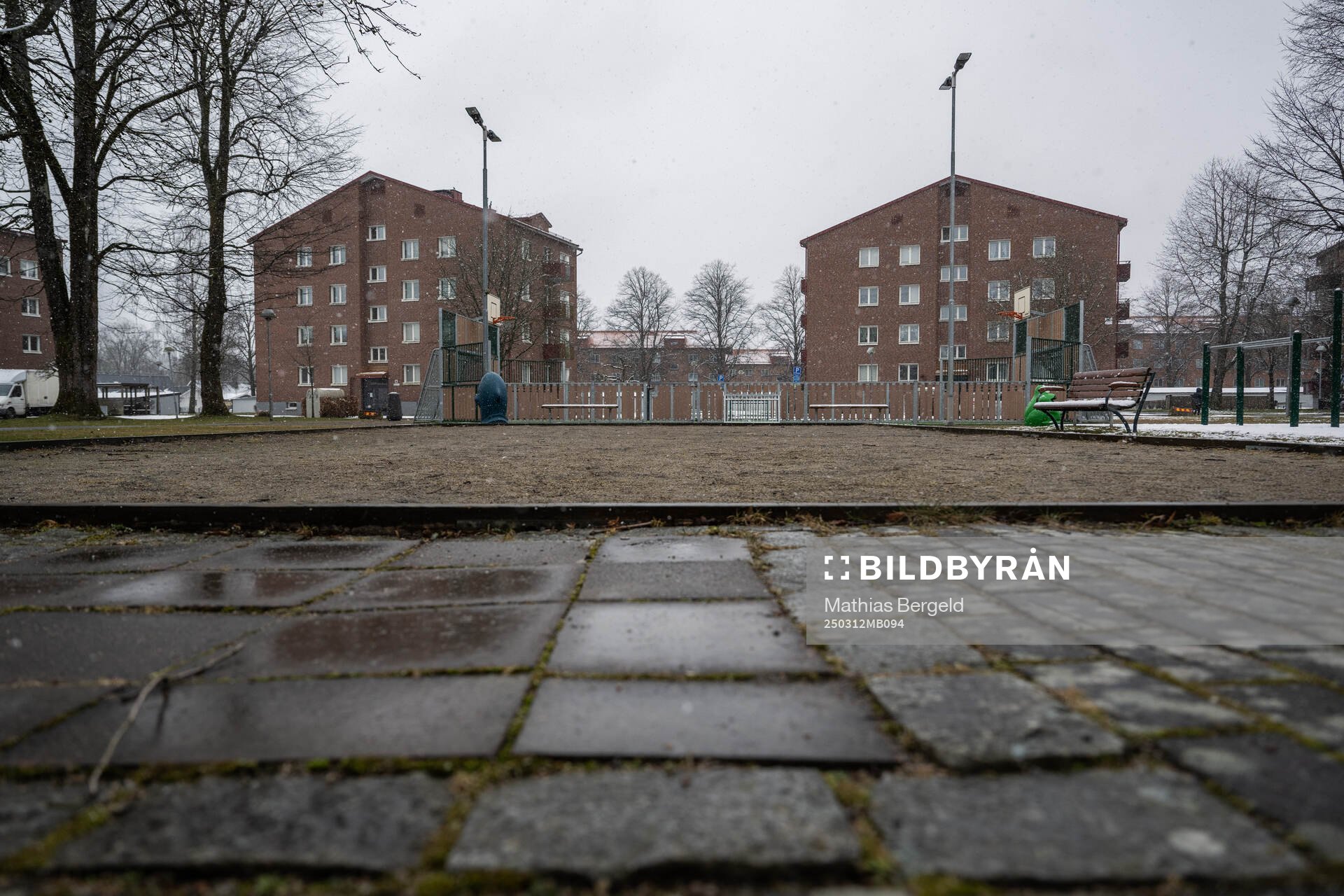 En lekplats under en fotografering den 12 mars 2025 i Borås. 