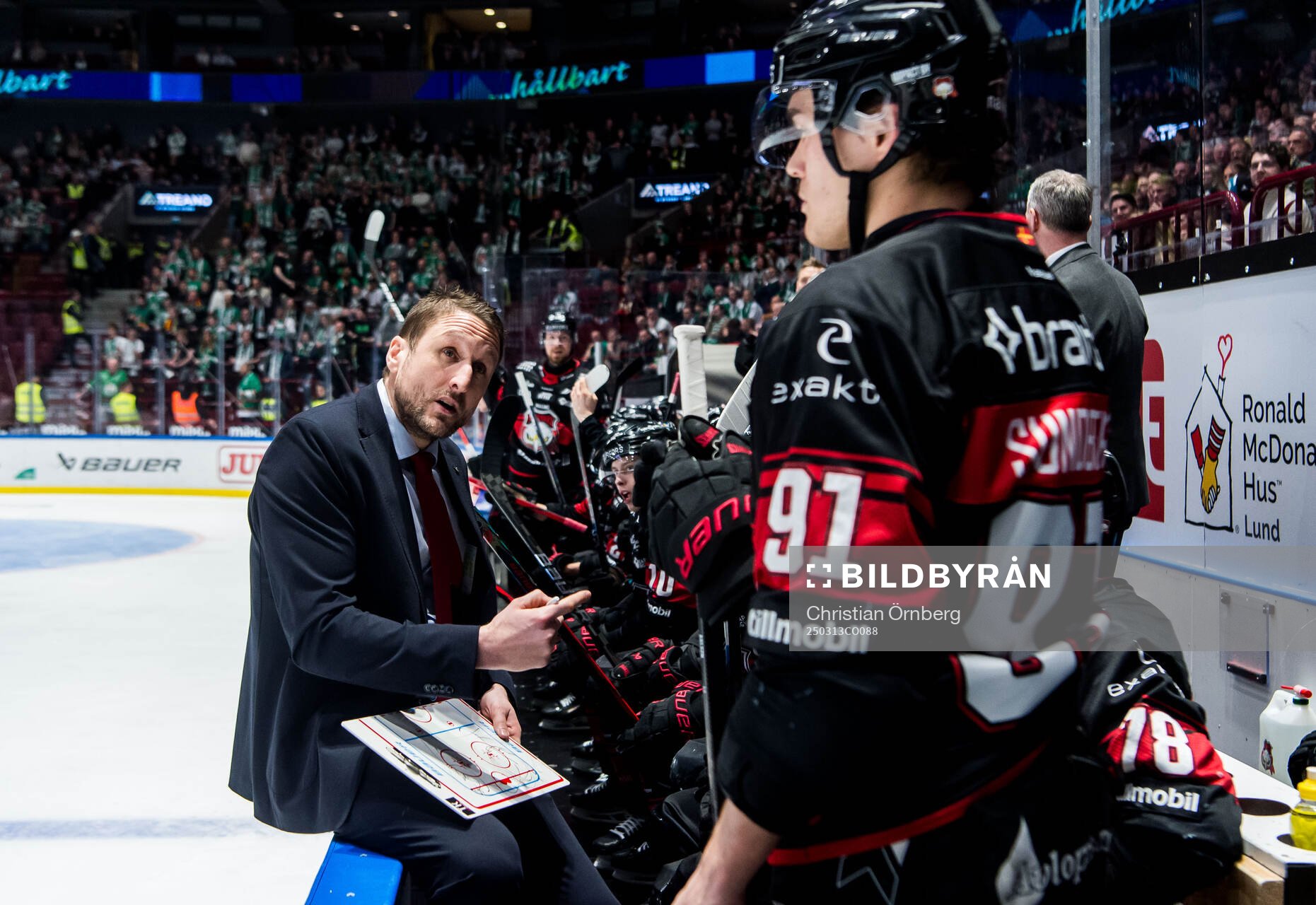 Malmö Redhawks tränare Tomas Kollar och Axel Sundberg