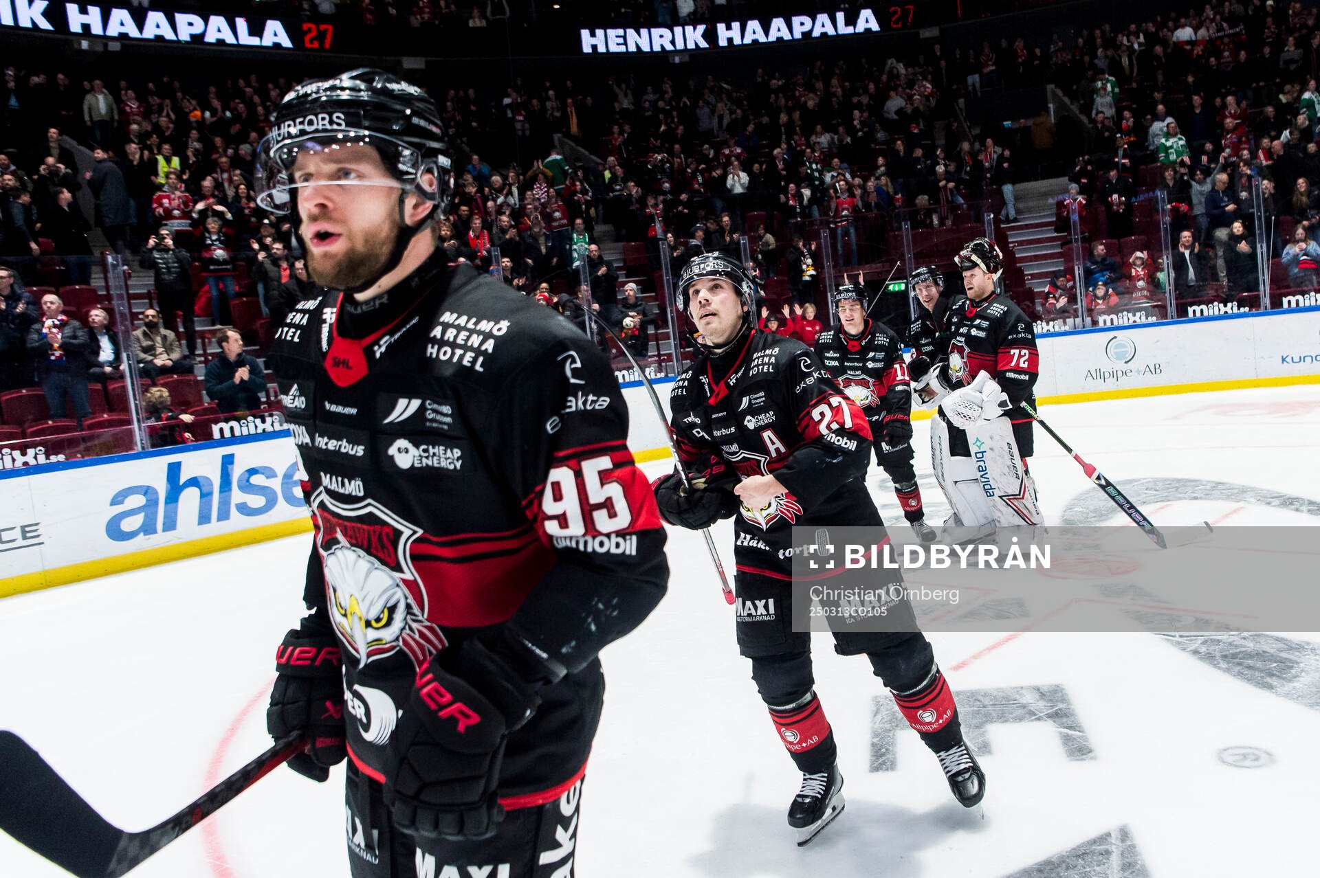 Malmö Redhawks Carl Persson, Henrik Haapala jublar