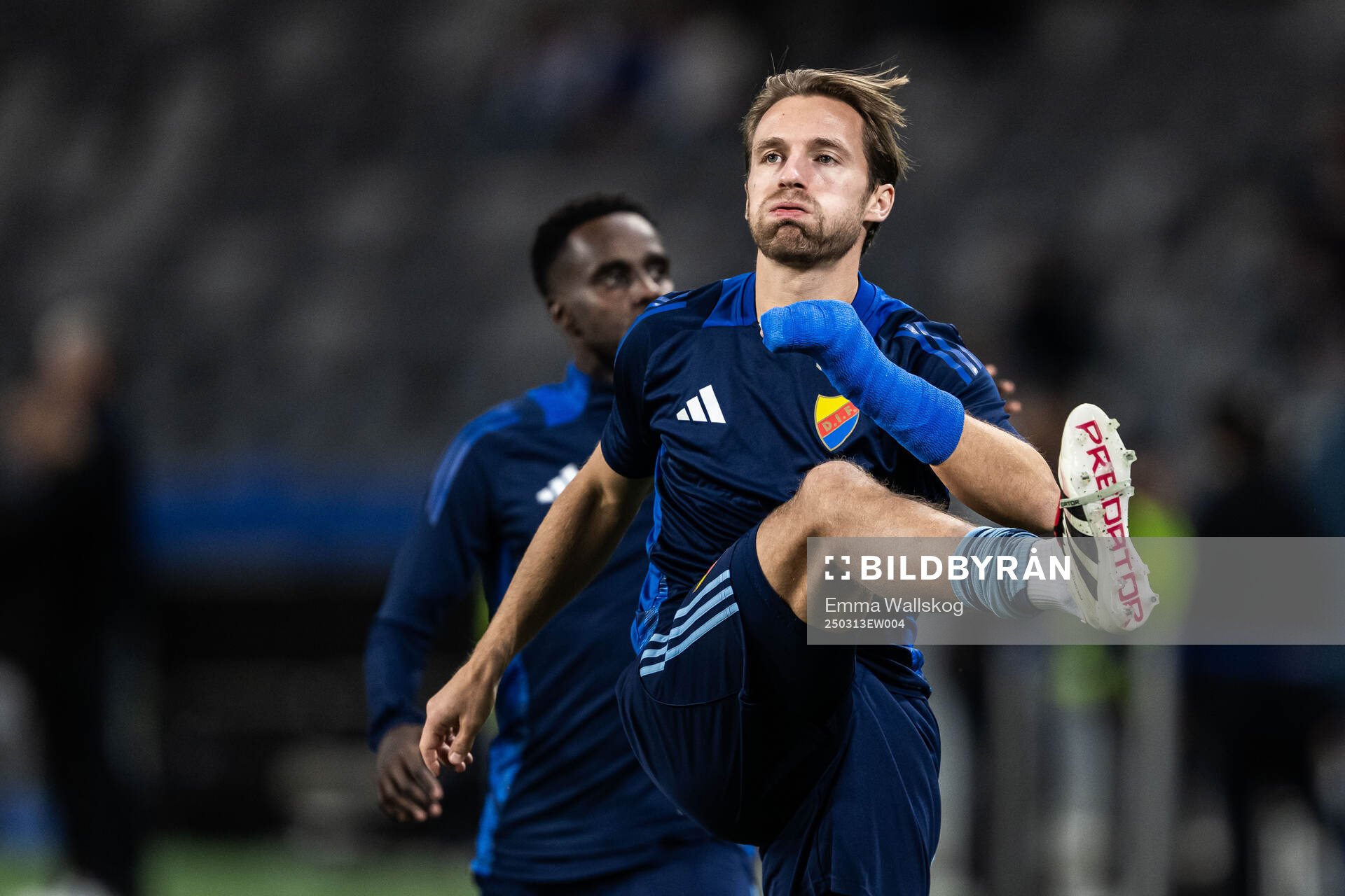 Daniel Stensson of Djurgården ahead of the UEFA Conference League football match between Djurgården and Pafos on March 13, 2025 in Stockholm.