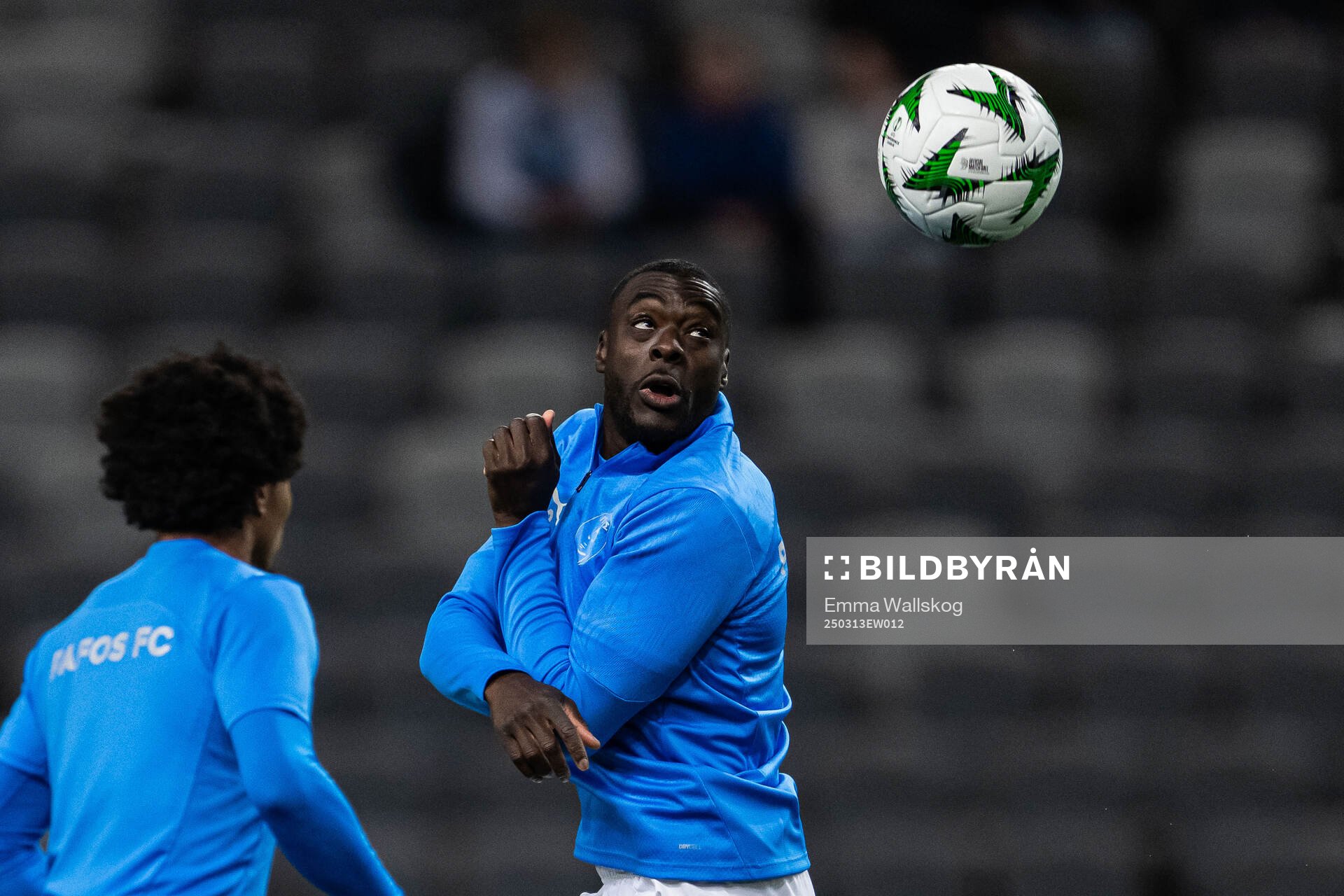 Ken Sema of Pafos ahead of the UEFA Conference League football match between Djurgården and Pafos on March 13, 2025 in Stockholm.