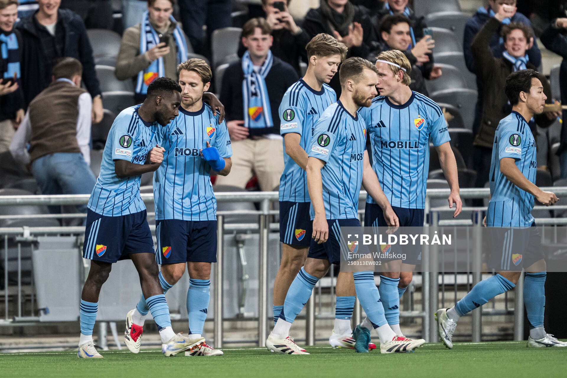Tokmac Nguen and Daniel Stensson of Djurgården celebrate