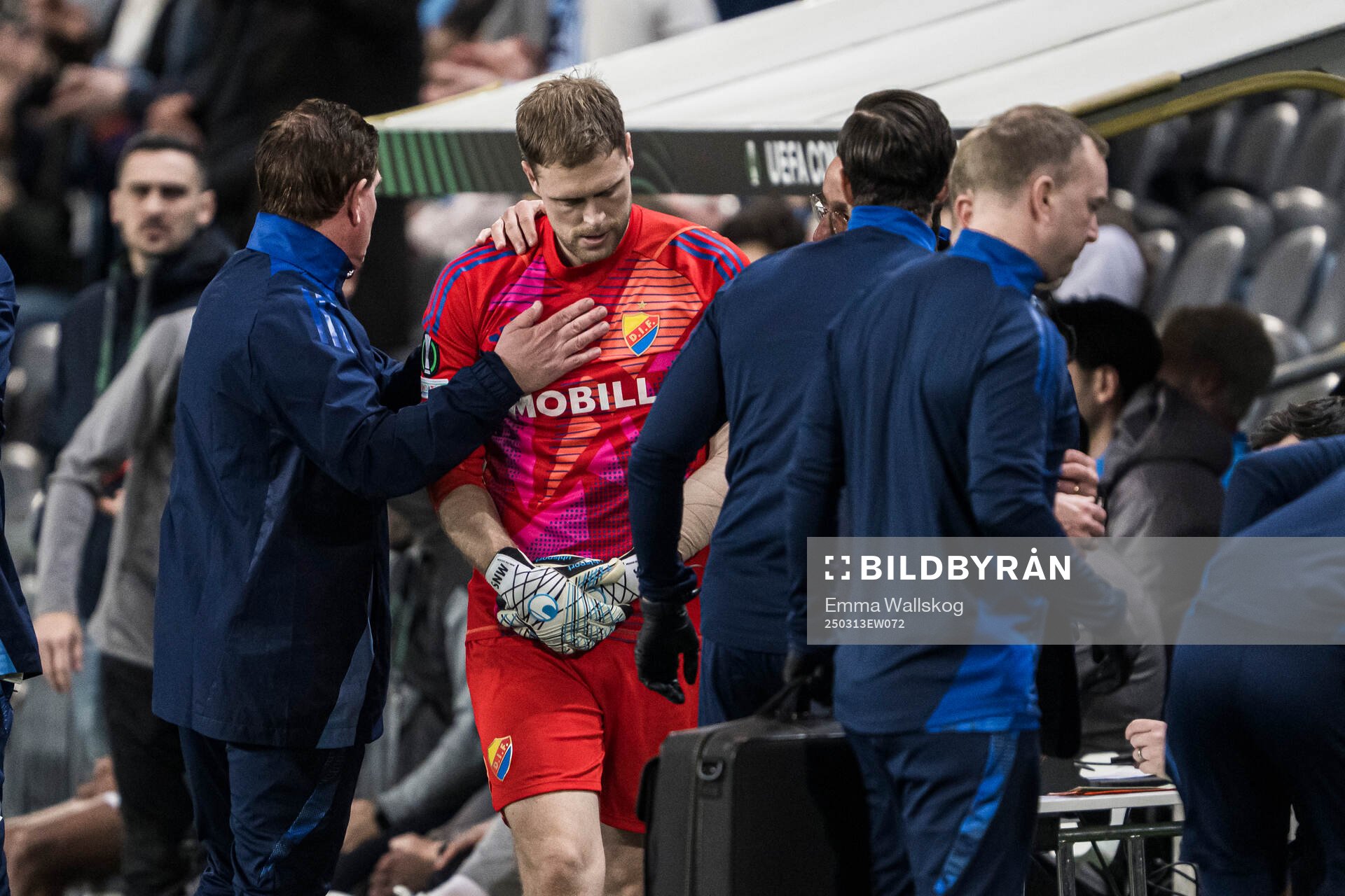 Goalkeeper Malkolm Nilsson Säfqvist of Djurgården looks