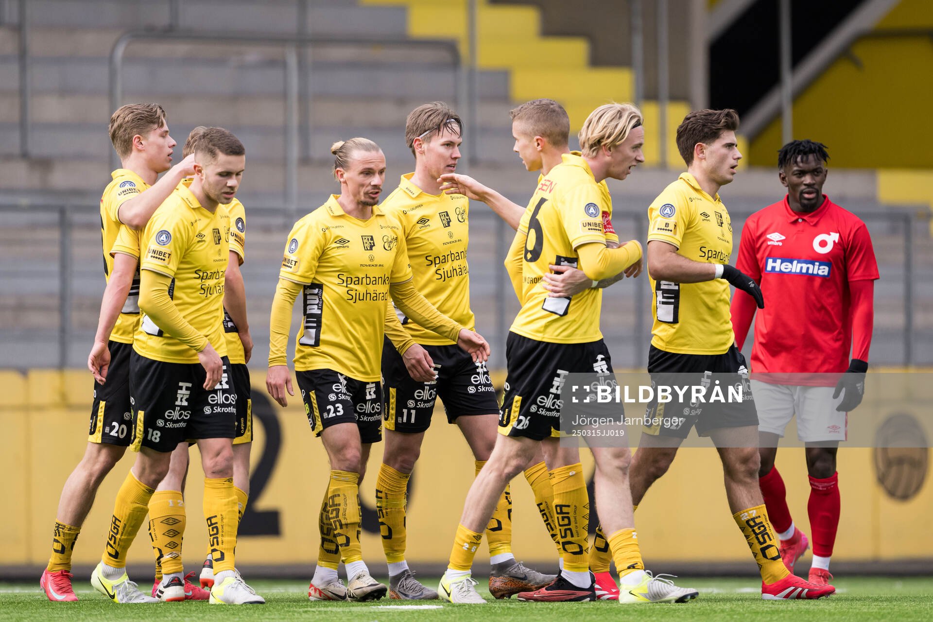 Elfsborgs Gottfrid Rapp jublar efter 2-1 under träningsmatchen i fotboll mellan Elfsborg och Degerfors den 15 mars 2025 i Borås. 