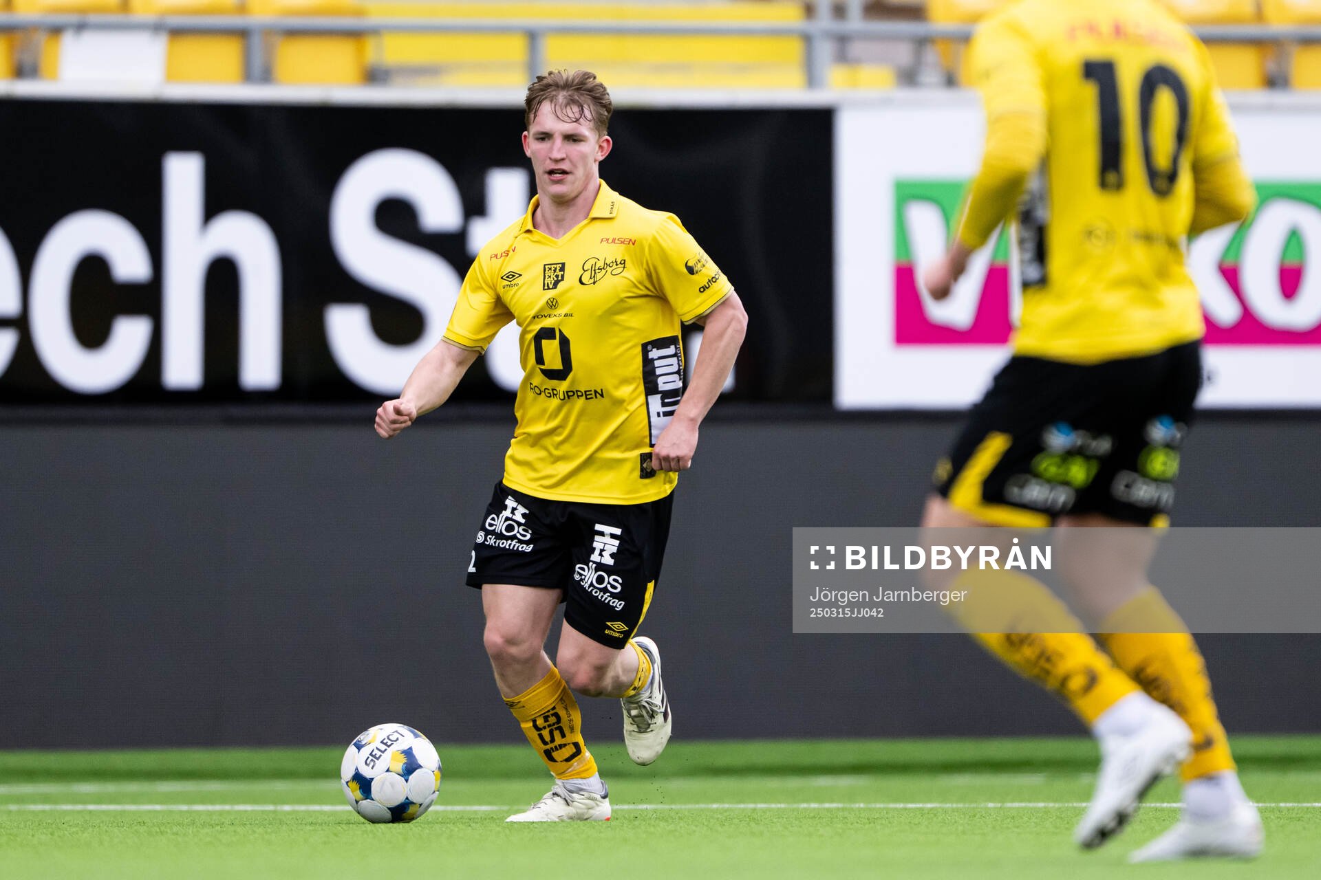 Elfsborgs Arvid Södeliden under träningsmatchen i fotboll mellan Elfsborg och Degerfors den 15 mars 2025 i Borås. 