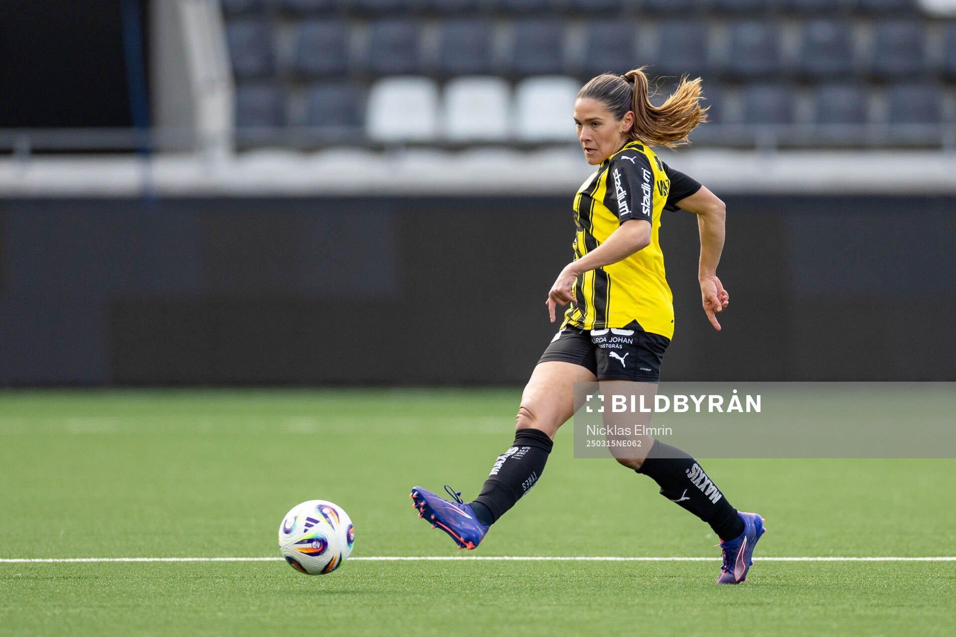 Häckens Mary Caroline Wickenheiser under fotbollsmatchen i Svenska Cupen mellan Häcken och Djurgården den 15 mars 2025 i Göteborg. 