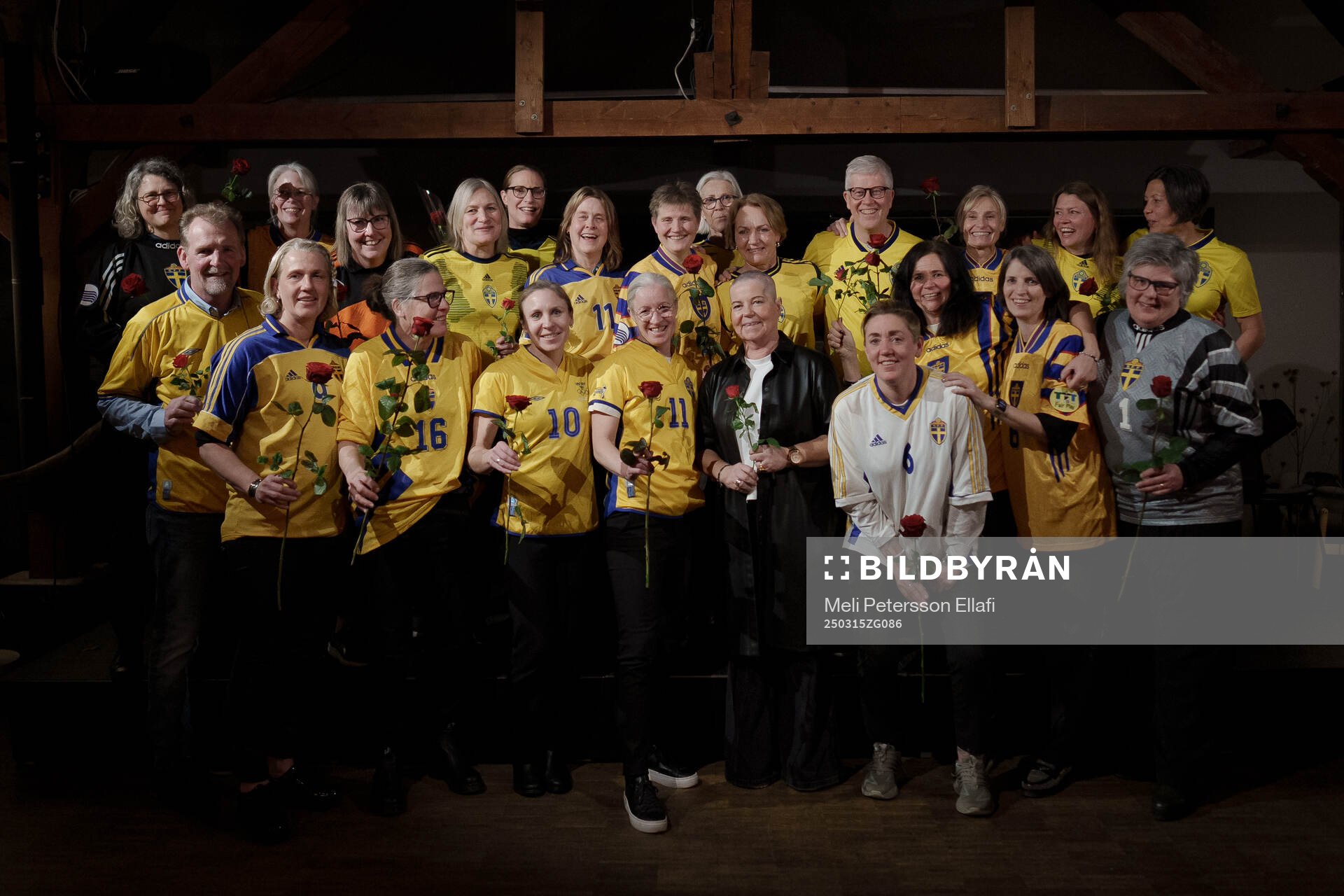 Marika Domanski Lyfors med vänner fotograferade