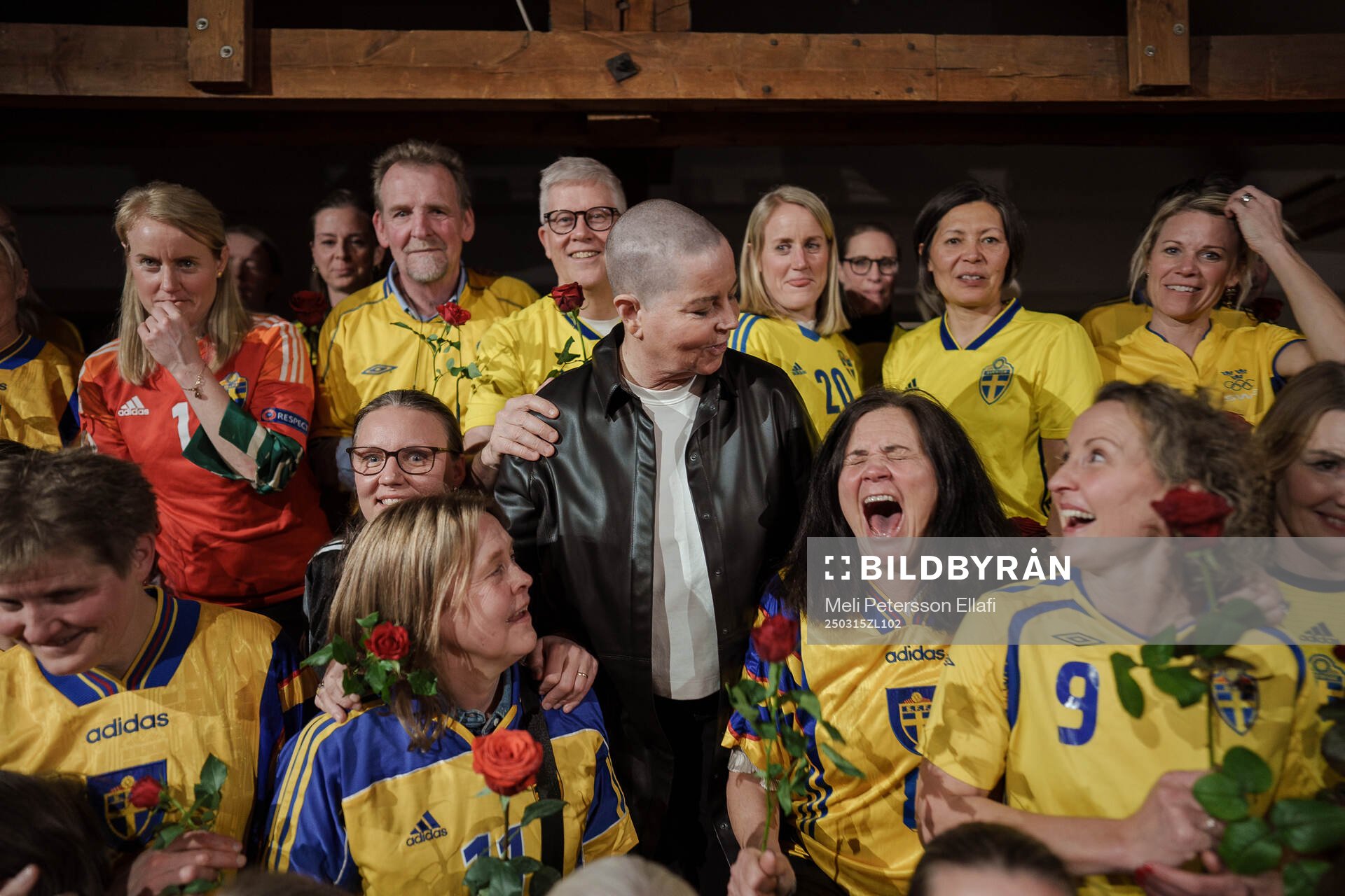 Marika Domanski Lyfors med vänner fotograferade