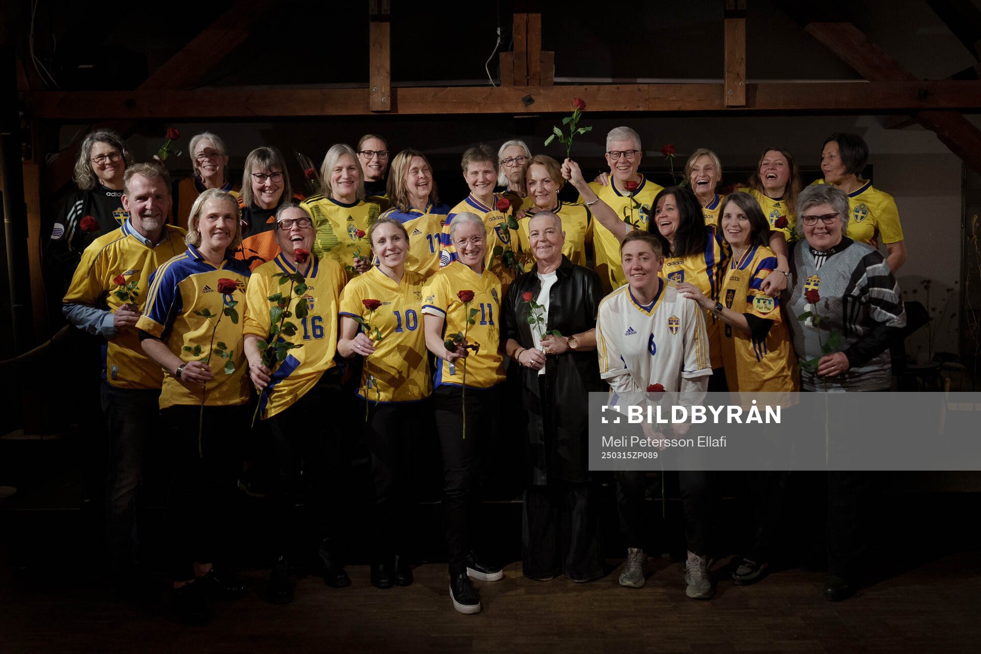 Marika Domanski Lyfors med vänner fotograferade