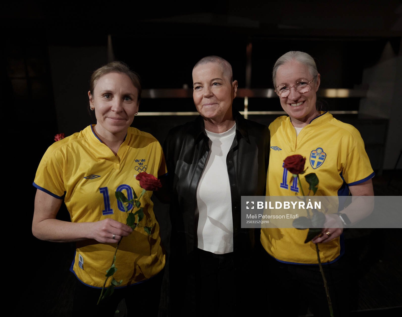 Marika Domanski Lyfors med vänner fotograferade