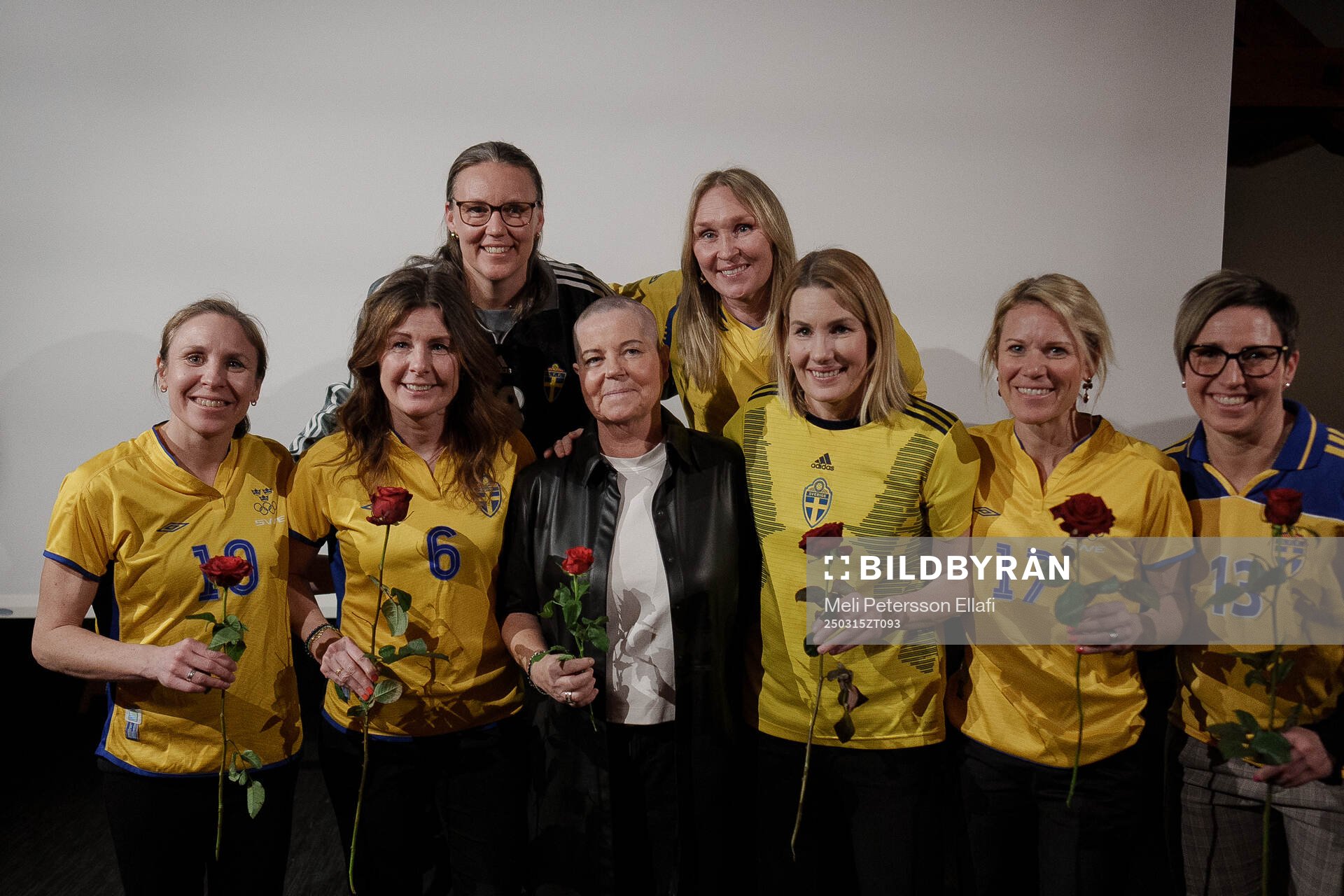 Marika Domanski Lyfors med vänner fotograferade