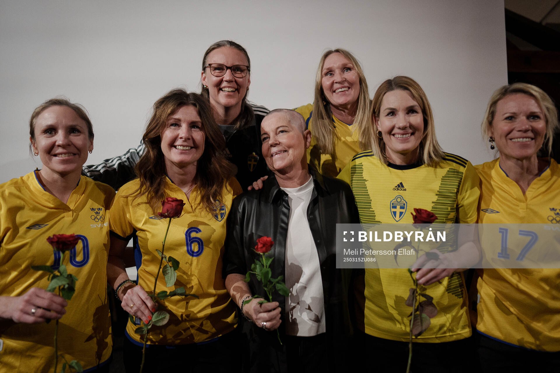 Marika Domanski Lyfors med vänner fotograferade