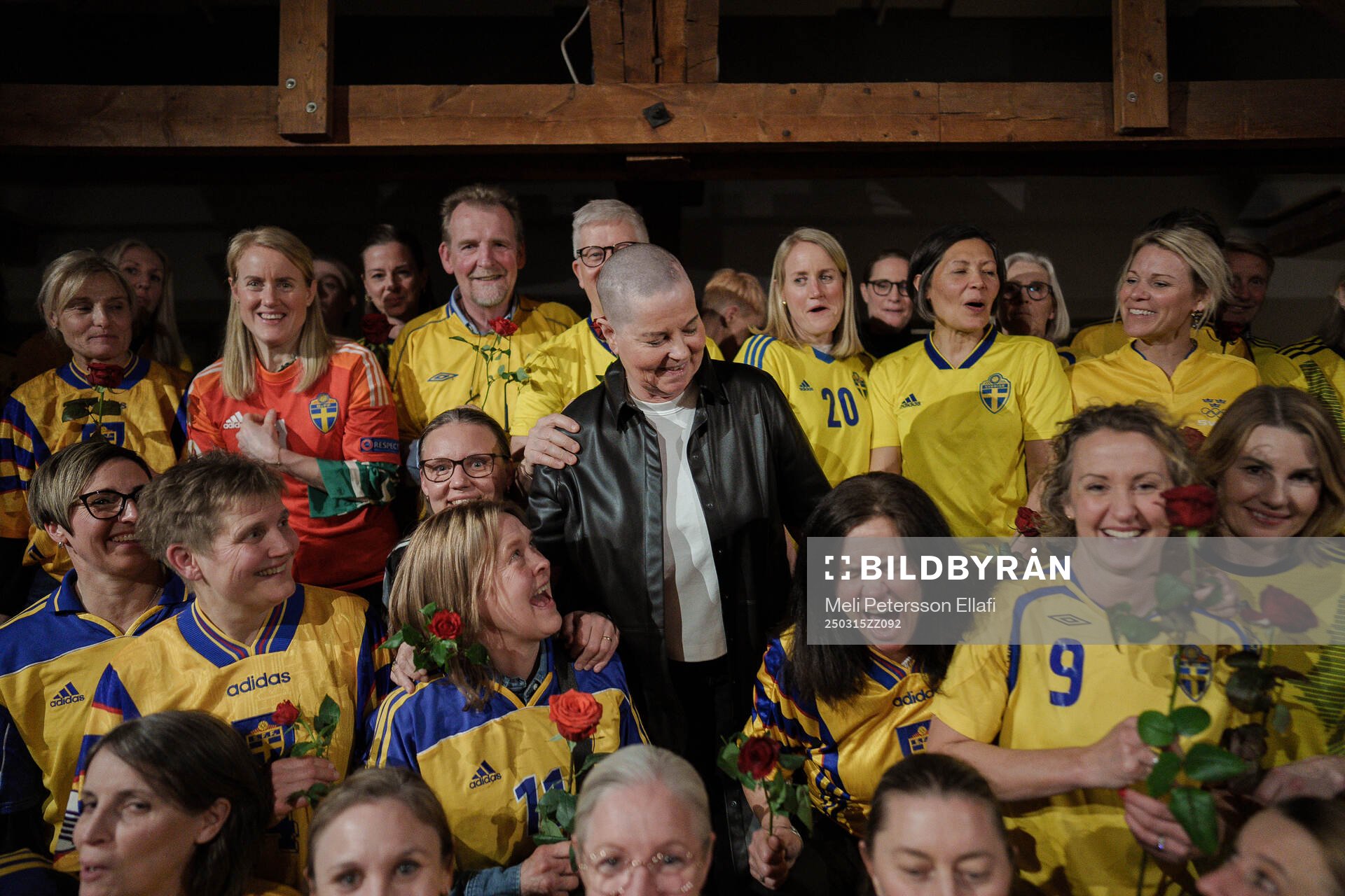 Marika Domanski Lyfors med vänner fotograferade