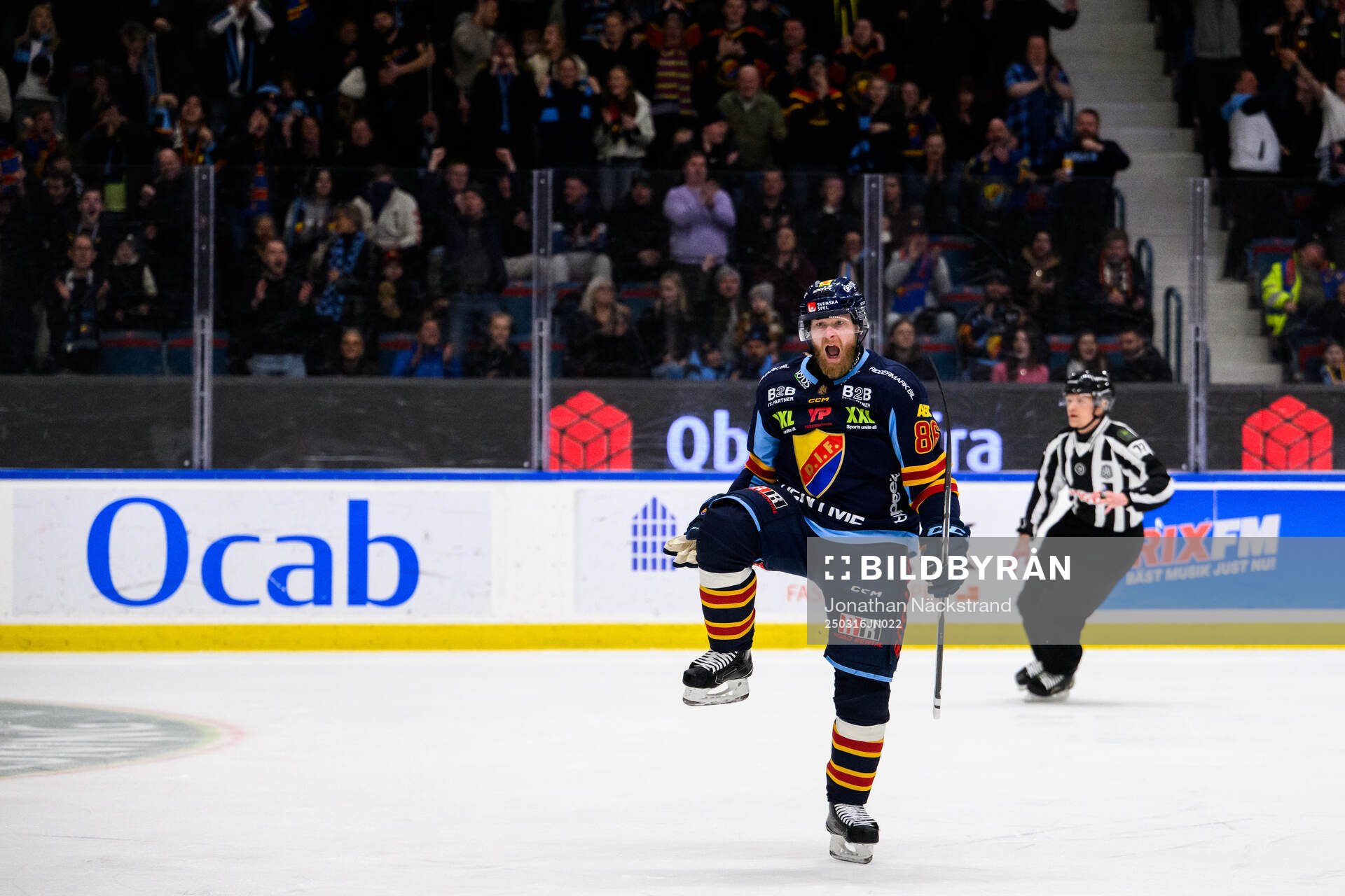 Djurgårdens Linus Klasen jublar