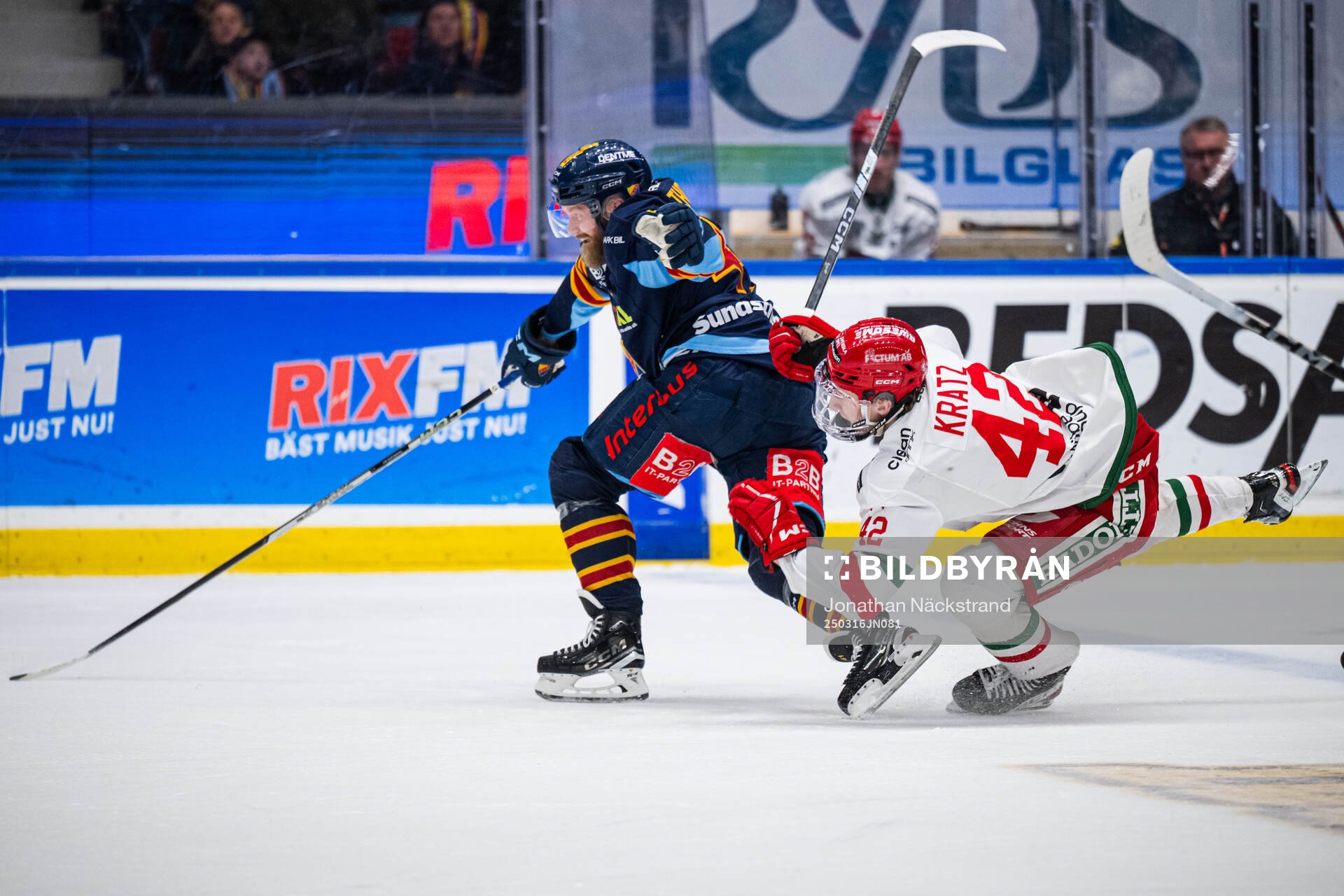 Djurgårdens Patrick Thoresen och Moras Kalle Kratz