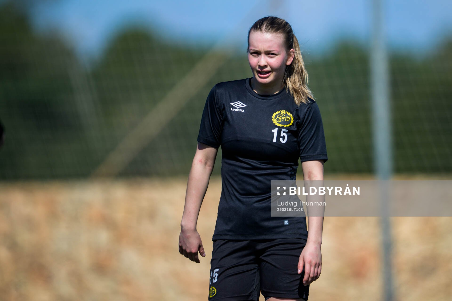 Elin Johansson under en träning med Elfsborg den 16 mars 2025 i Colonia de Sant Jordi. 