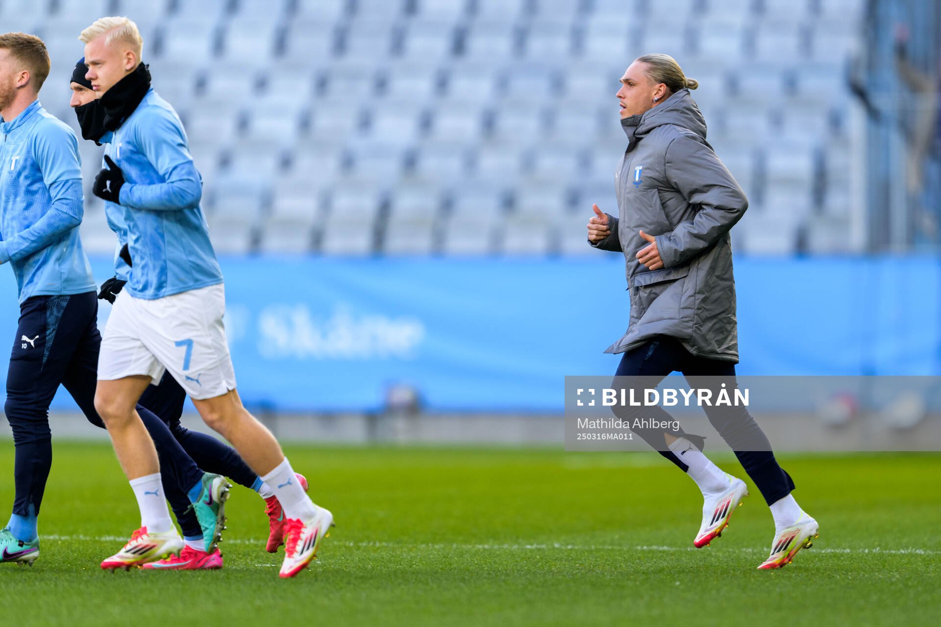 Malmö FFs Arnor Sigurdsson inför semifinalen i Svenska Cupen mellan Malmö FF och IFK Göteborg den 16 mars 2025 i Malmö.