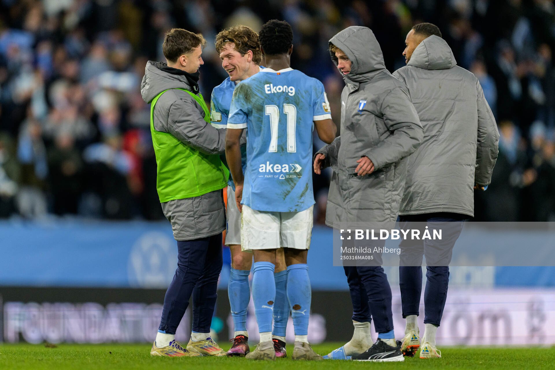 Malmö FFs Oliver Berg jublar med lagkamrater