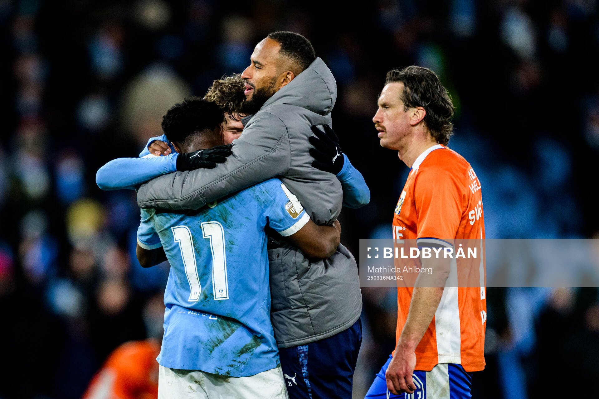 Malmö FFs Emmanuel Ekong, Oliver Berg och Isaac Kiese