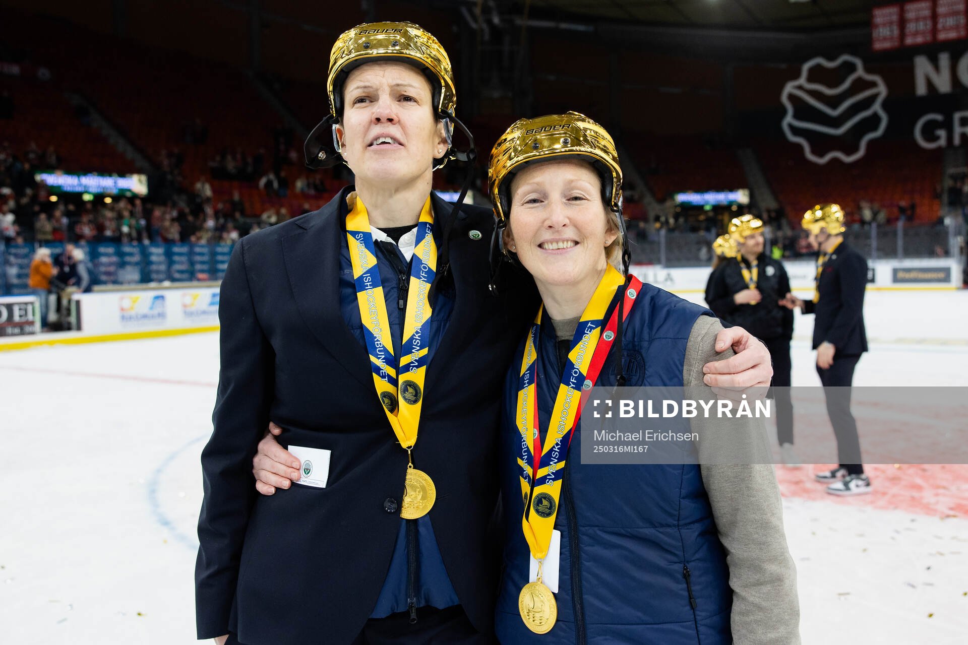Frölundas tränare Erika Holst och sportchef Kim Martin