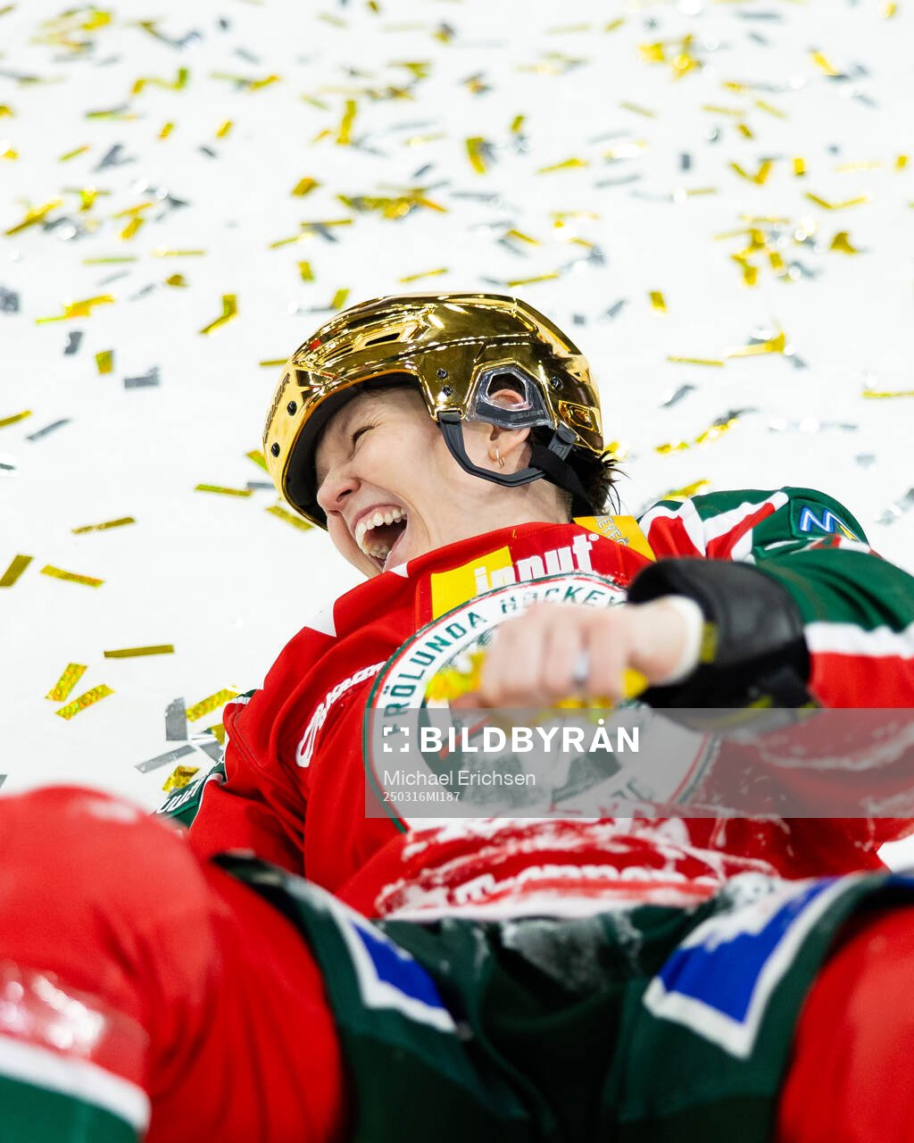 Frölundas Michelle Karvinen jublar