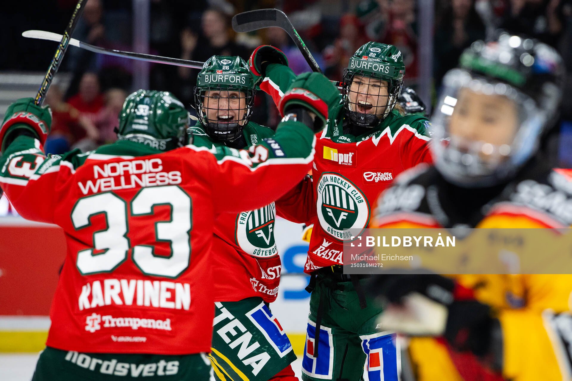 Frölundas Andrea Dalen jublar