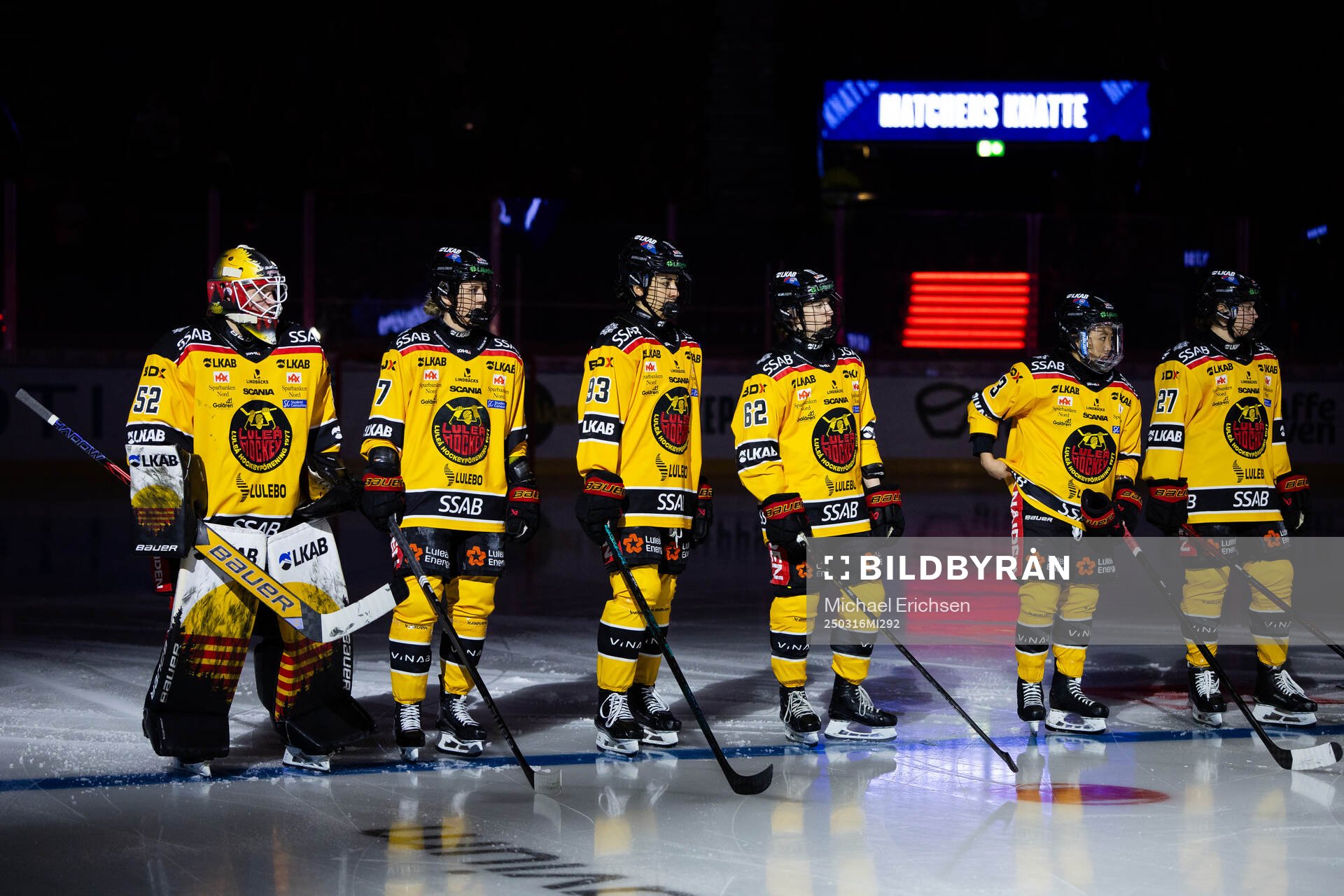 Luleås spelare på line up