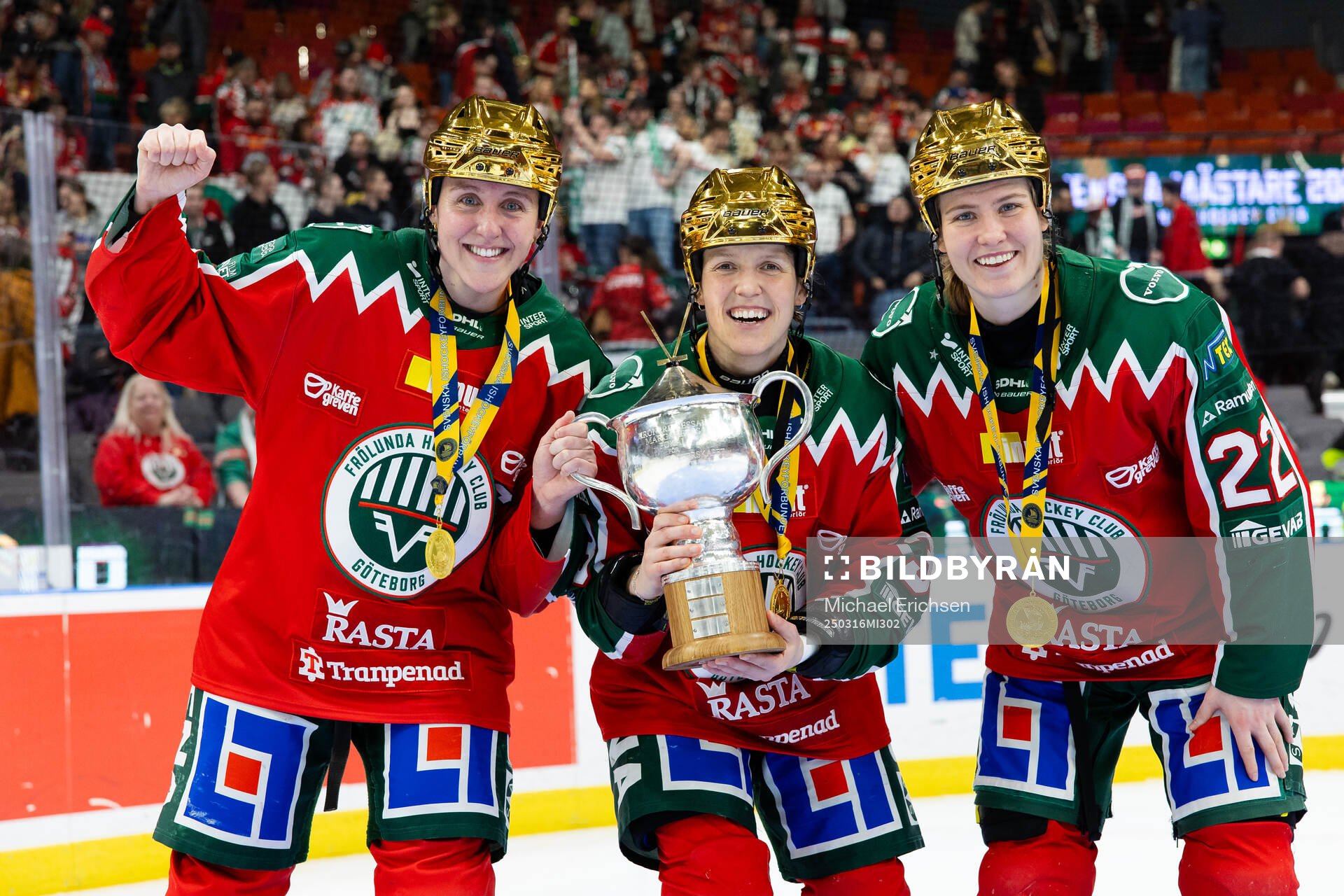 Frölundas Hanna Olsson, Michelle Karvinen och Andrea Dalen