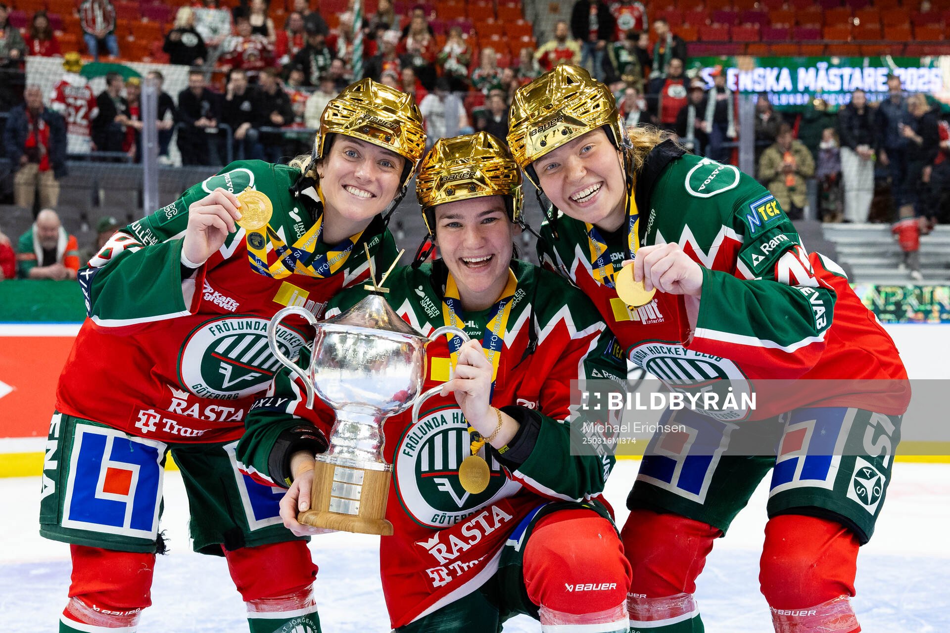 Frölundas Sydney Brodt, Alva Johnsson och Paula Bergström