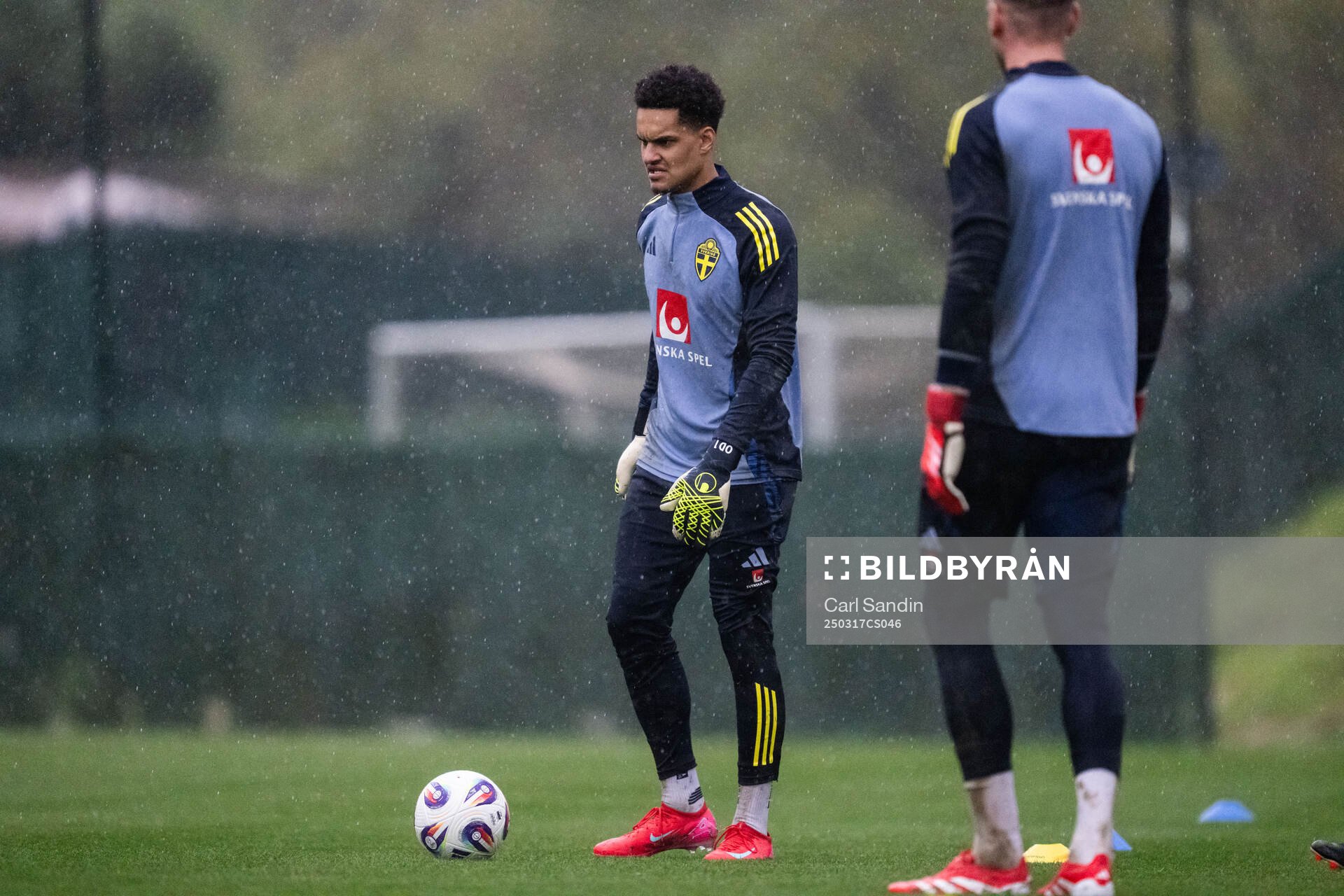 Goalkeeper Oliver Dovin of the Swedish men's national