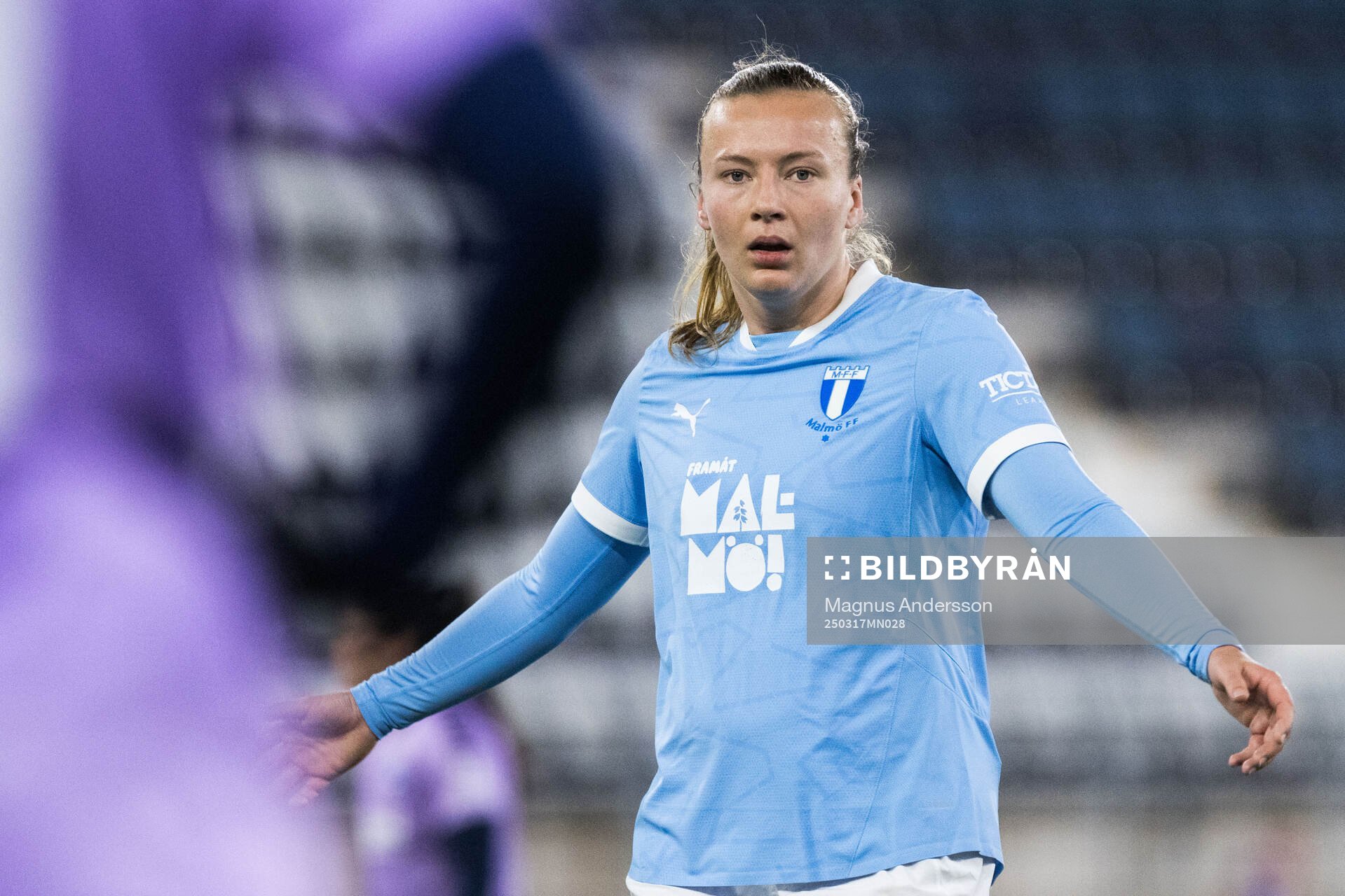 Malmö FFs Sara Kanutte Sørensen Fornes reagerar