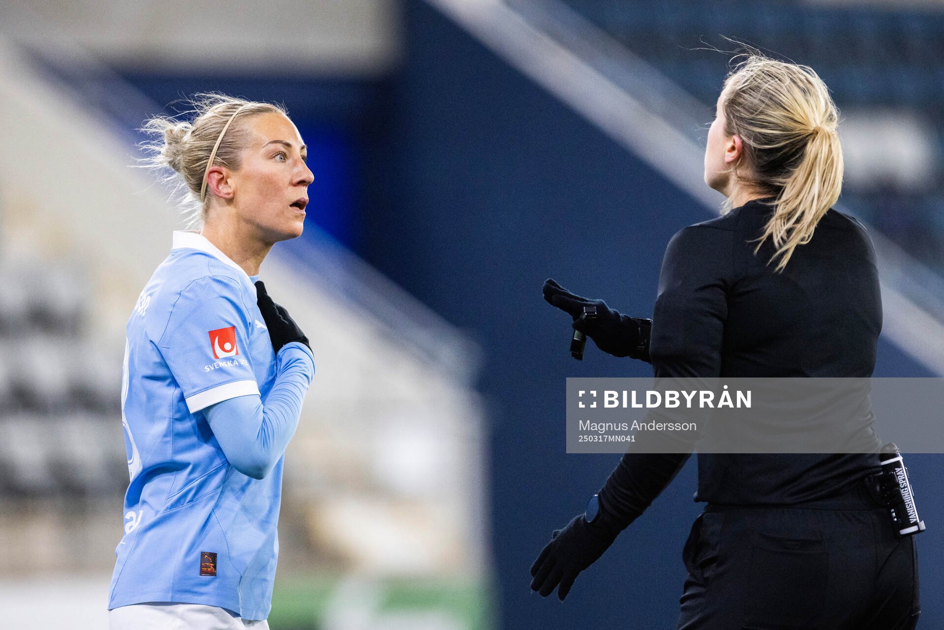 Malmö FFs Mia Persson reagerar