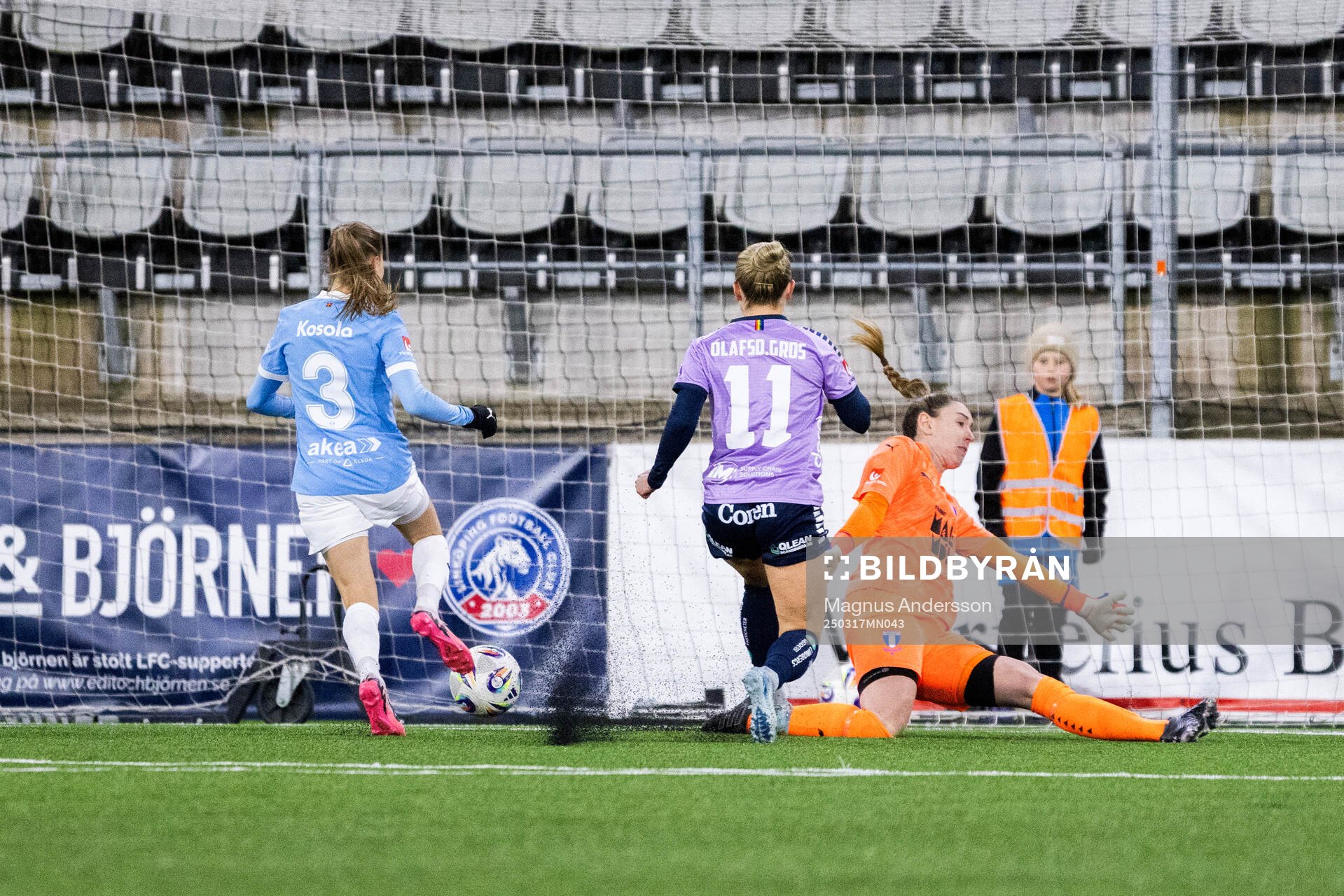 Linköpings Maria Olafsdottir Gros gör 1-0 bakom Malmö