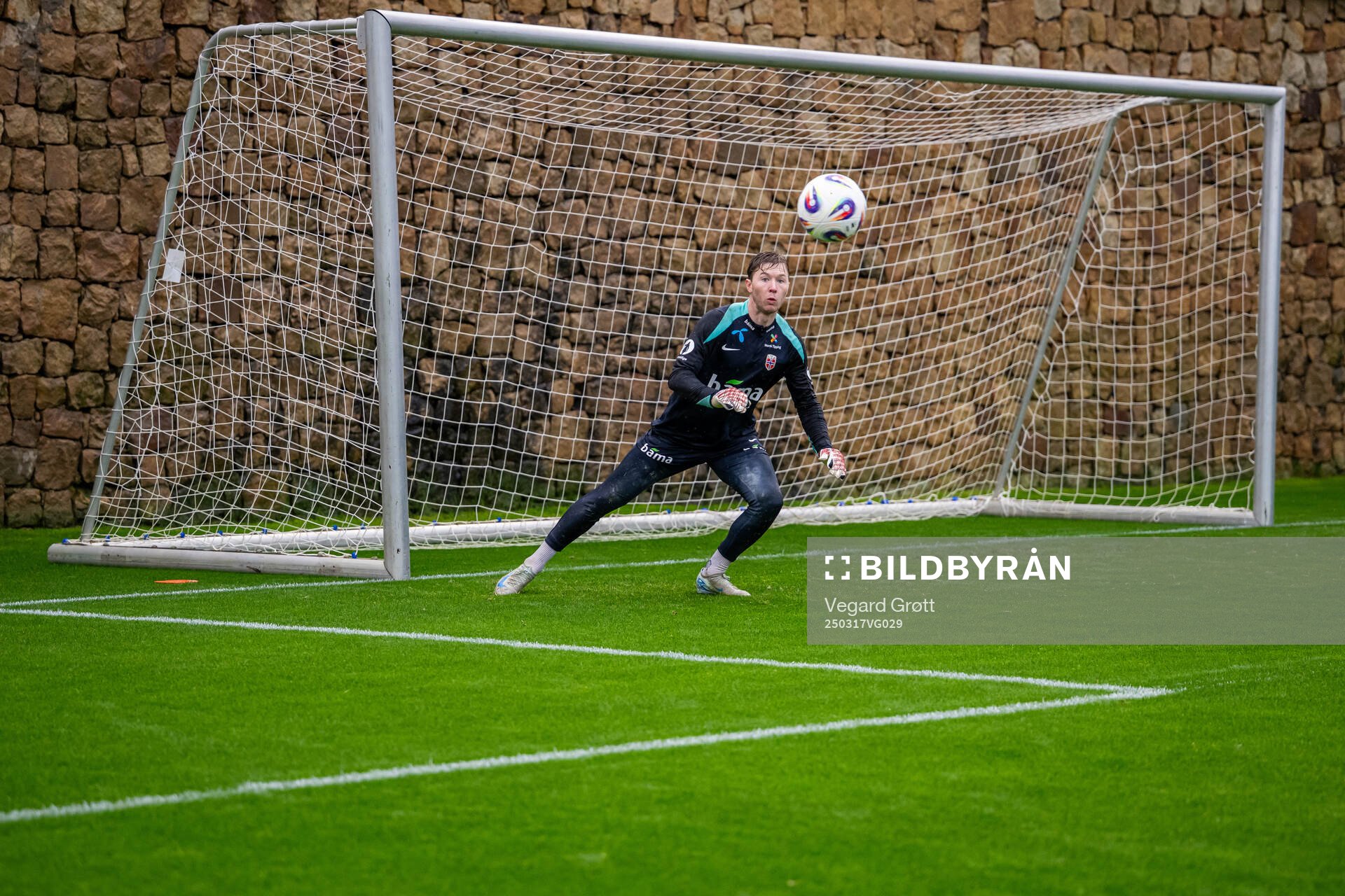 Goalkeeper Mathias Dyngeland of the Norwegian national