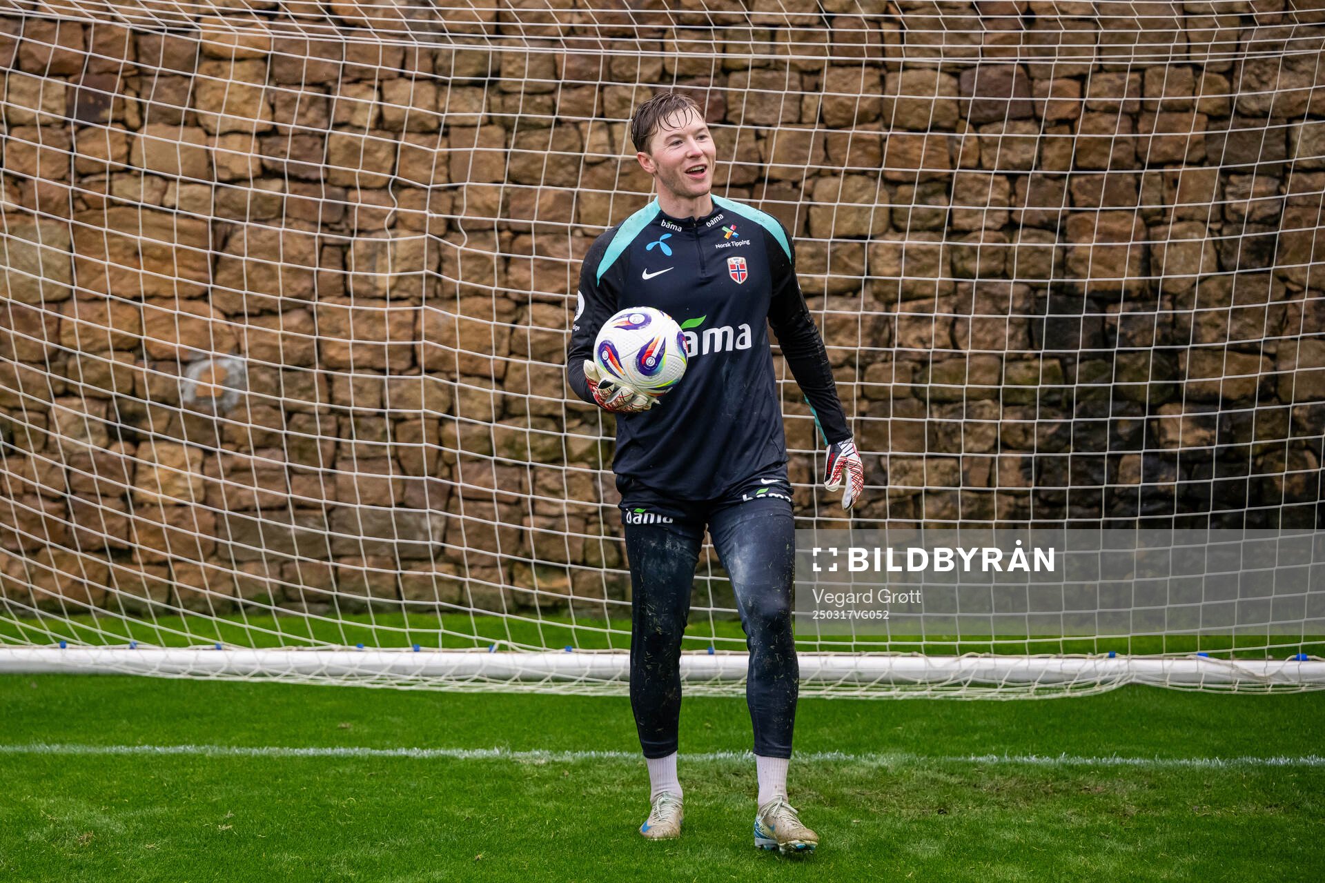 Goalkeeper Mathias Dyngeland of the Norwegian national