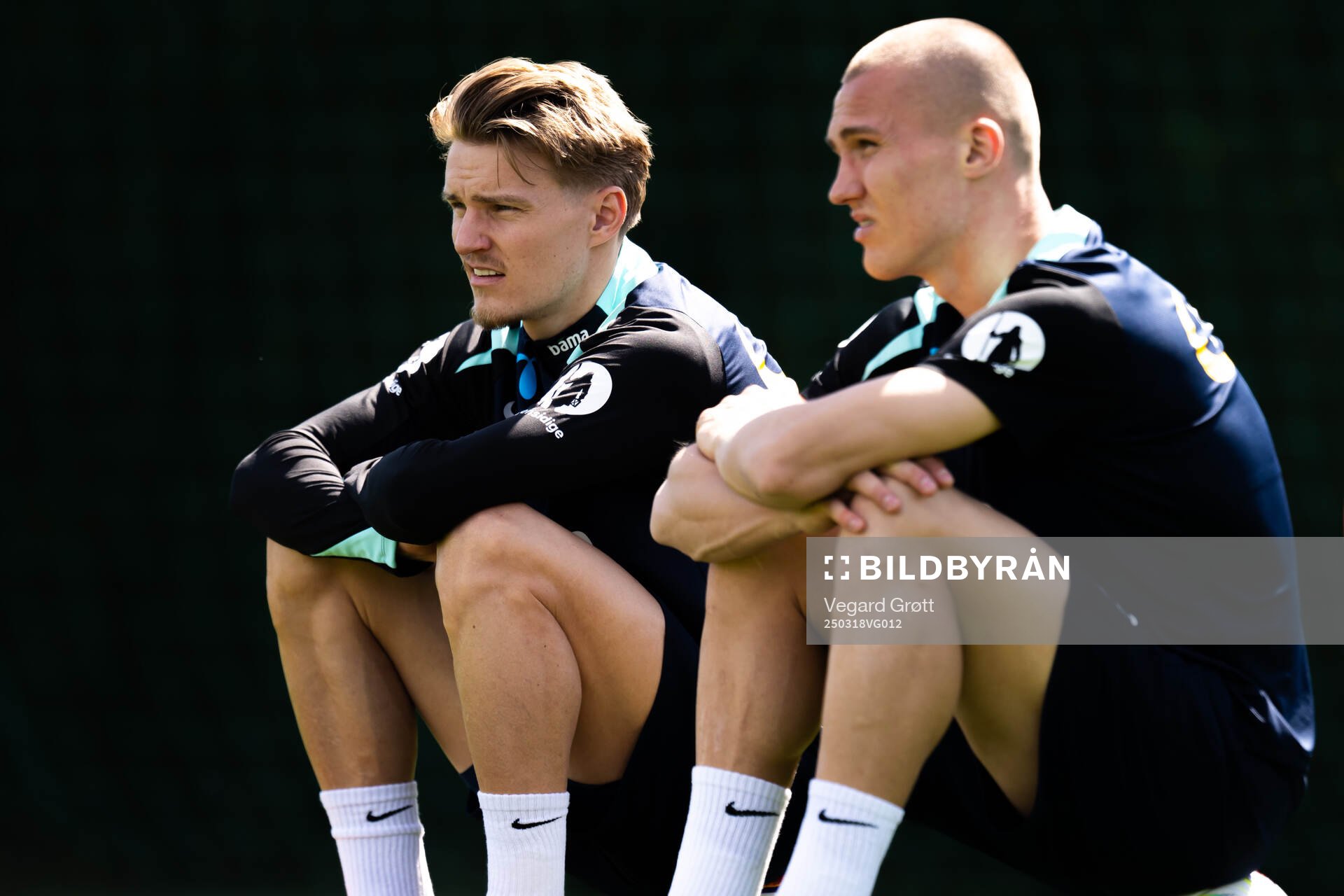 Martin Ødegaard and Leo Østigård of the Norwegian