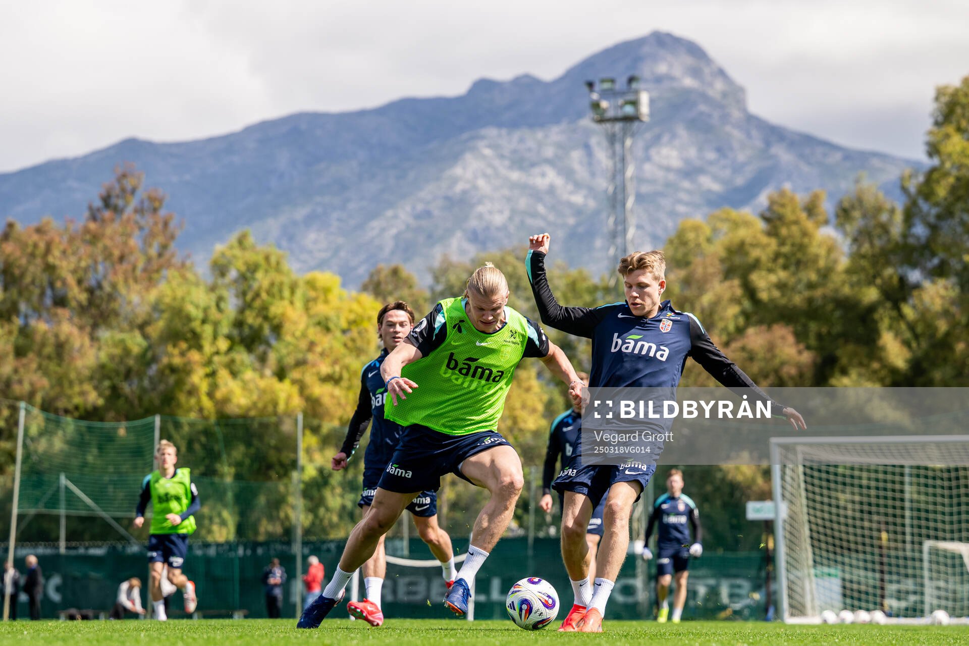 Erling Braut Haaland and Jens Petter Hauge of the Norwegian