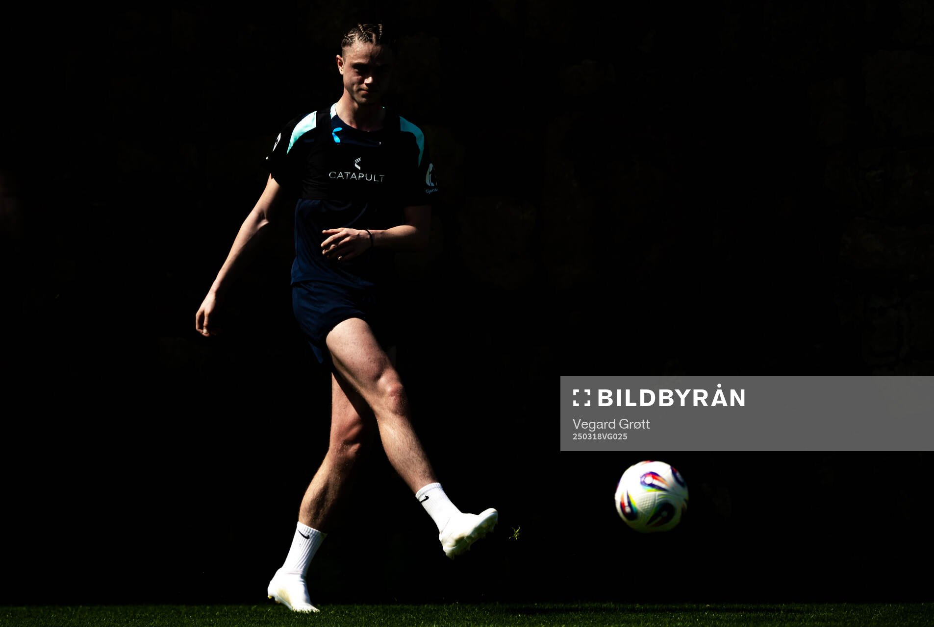 Thelo Aasgaard of the Norwegian national football team during a training session on March 18, 2025 in Marbella.
