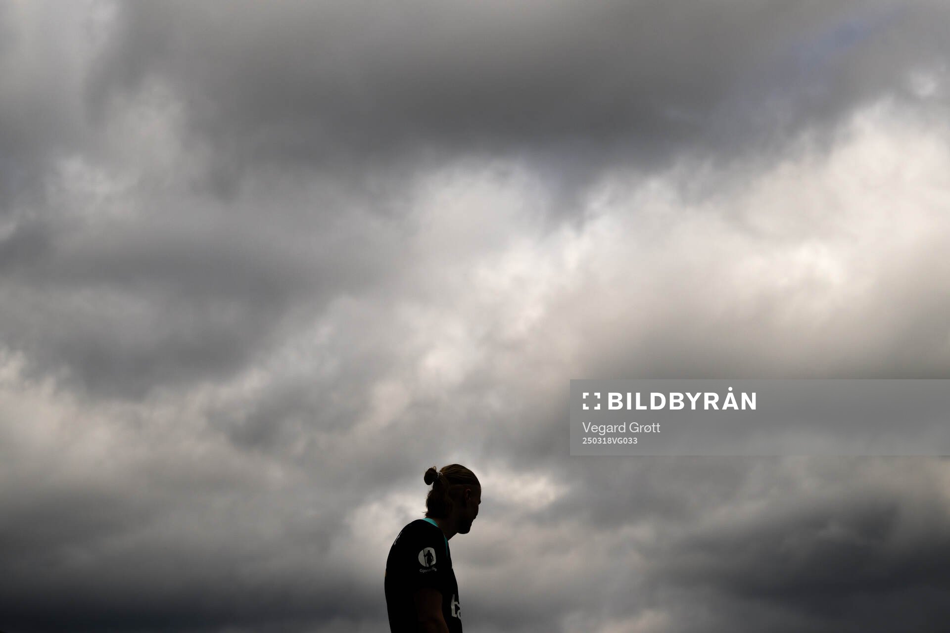 The silhouette of Erling Braut Haaland of the Norwegian