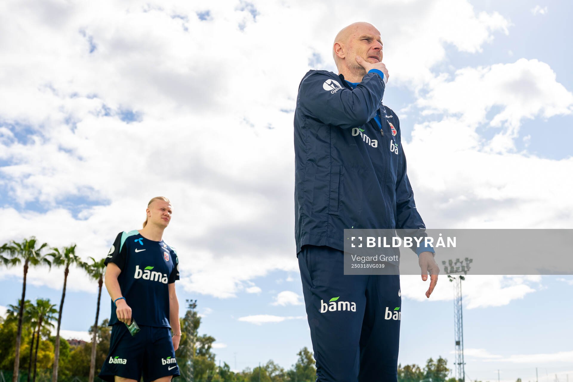 Erling Braut Haaland and Ståle Solbakken, head coach of