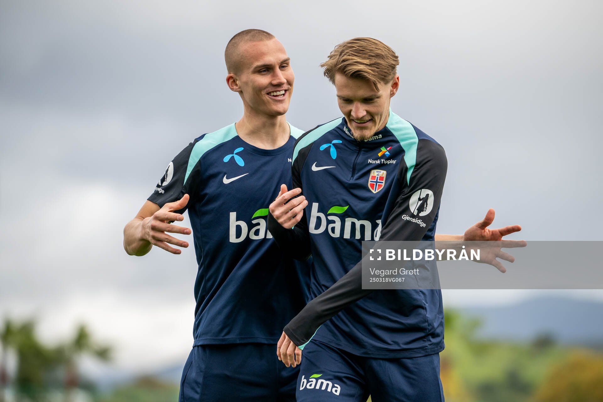Leo Østigård and Martin Ødegaard of the Norwegian