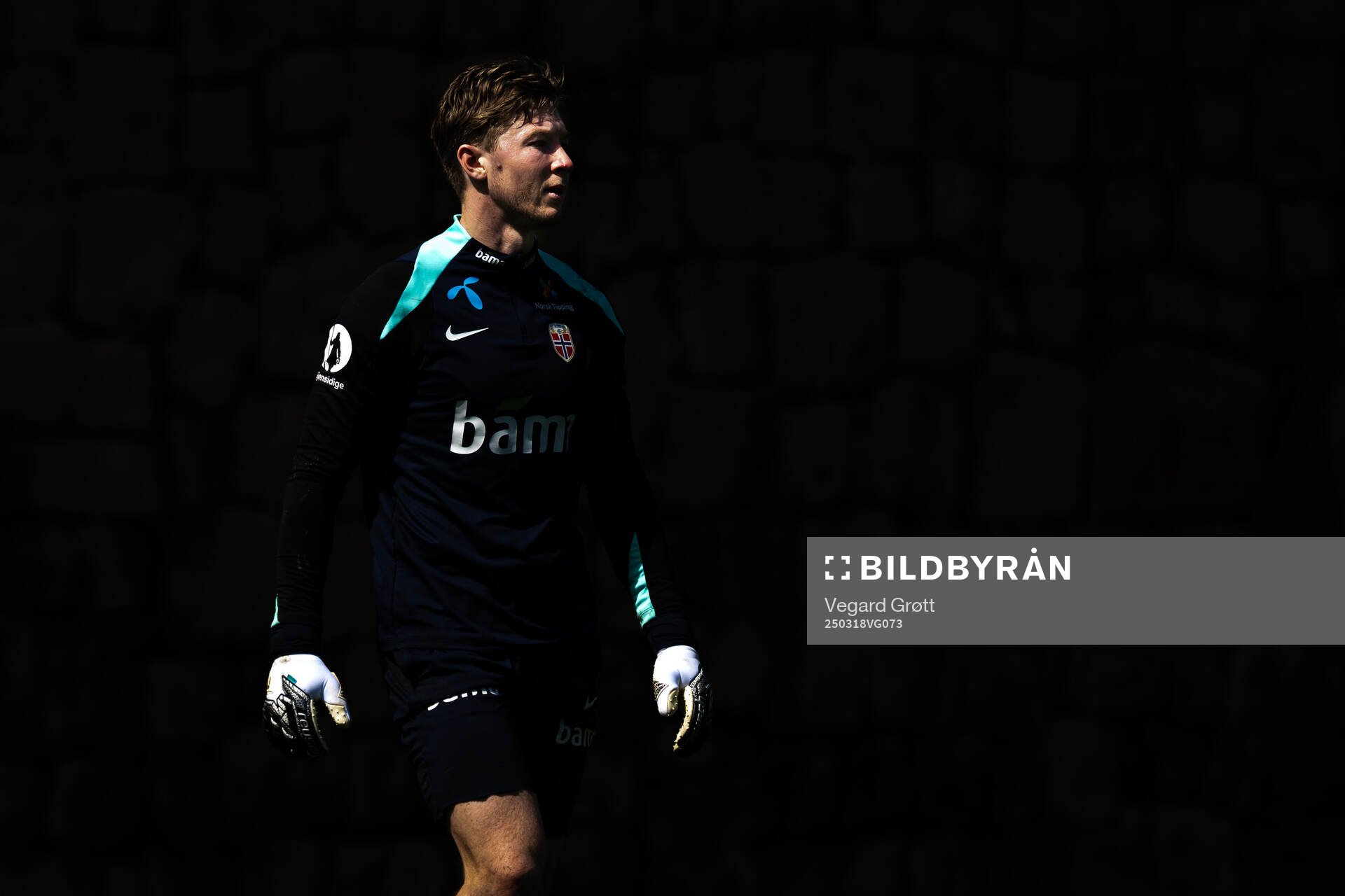 Goalkeeper Mathias Dyngeland of the Norwegian national