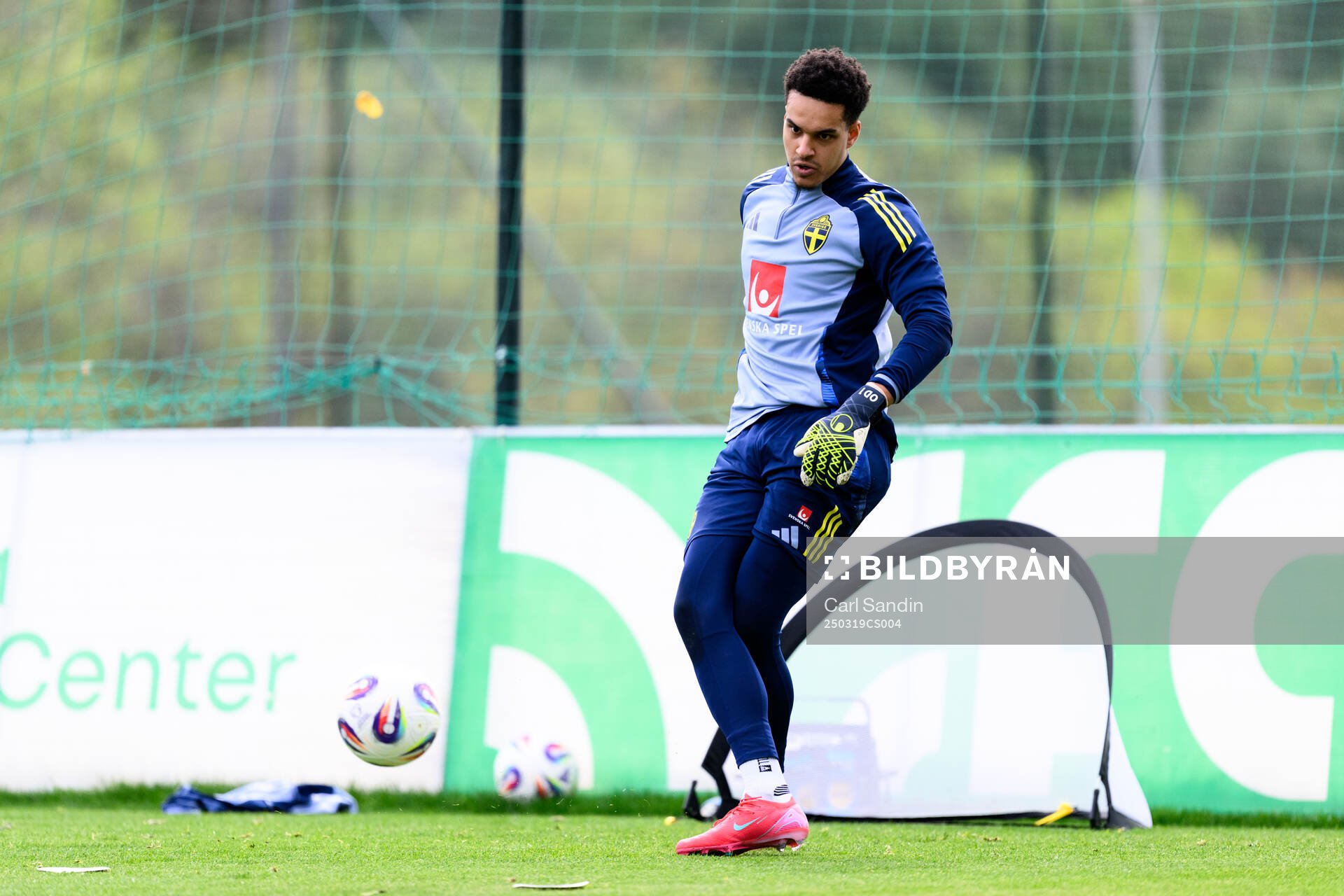 Goalkeeper Oliver Dovin of the Swedish men's national