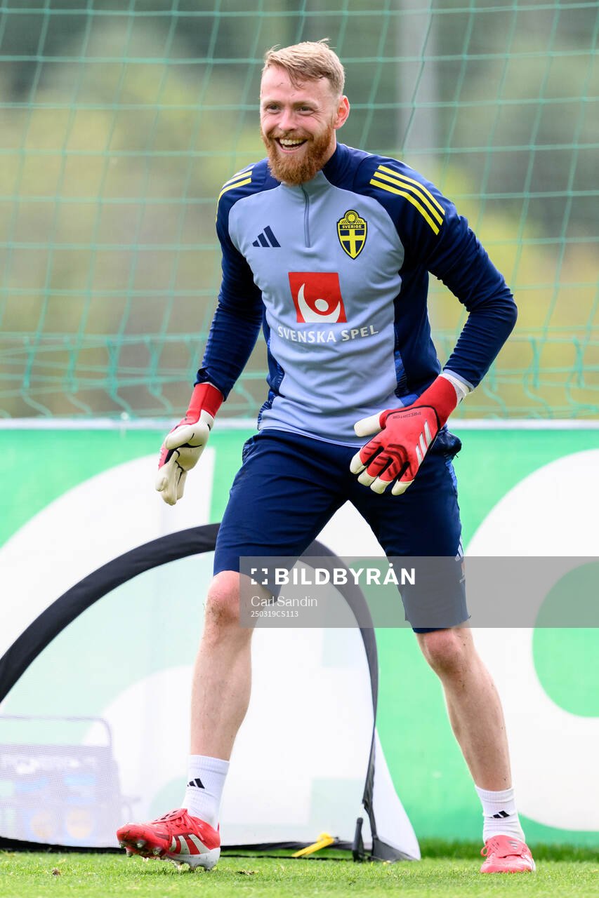 Goalkeeper Victor Johansson of the Swedish men's national