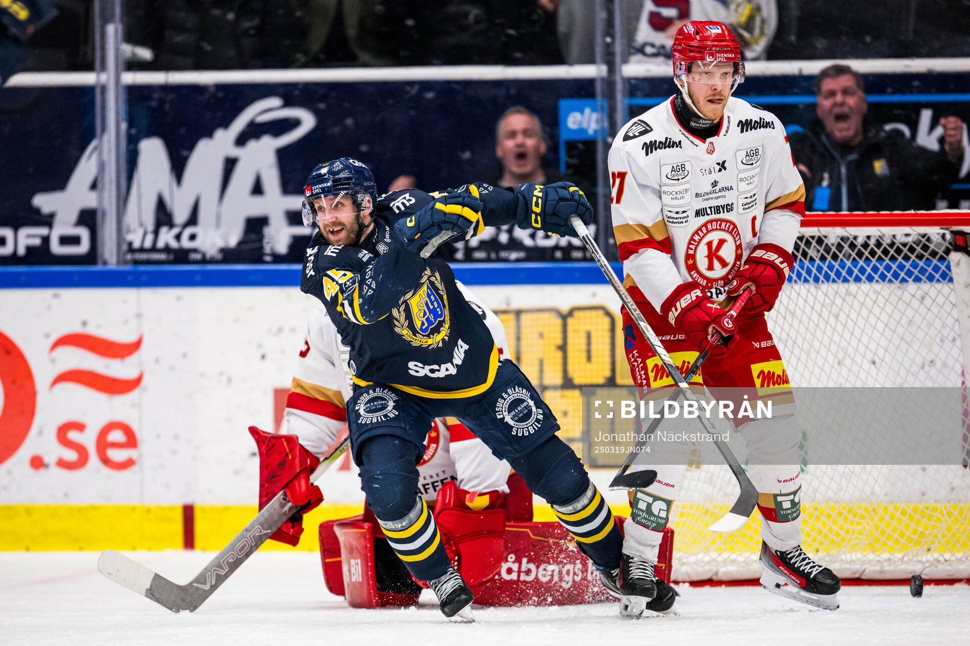 Södertäljes Sebastian Dyk jublar