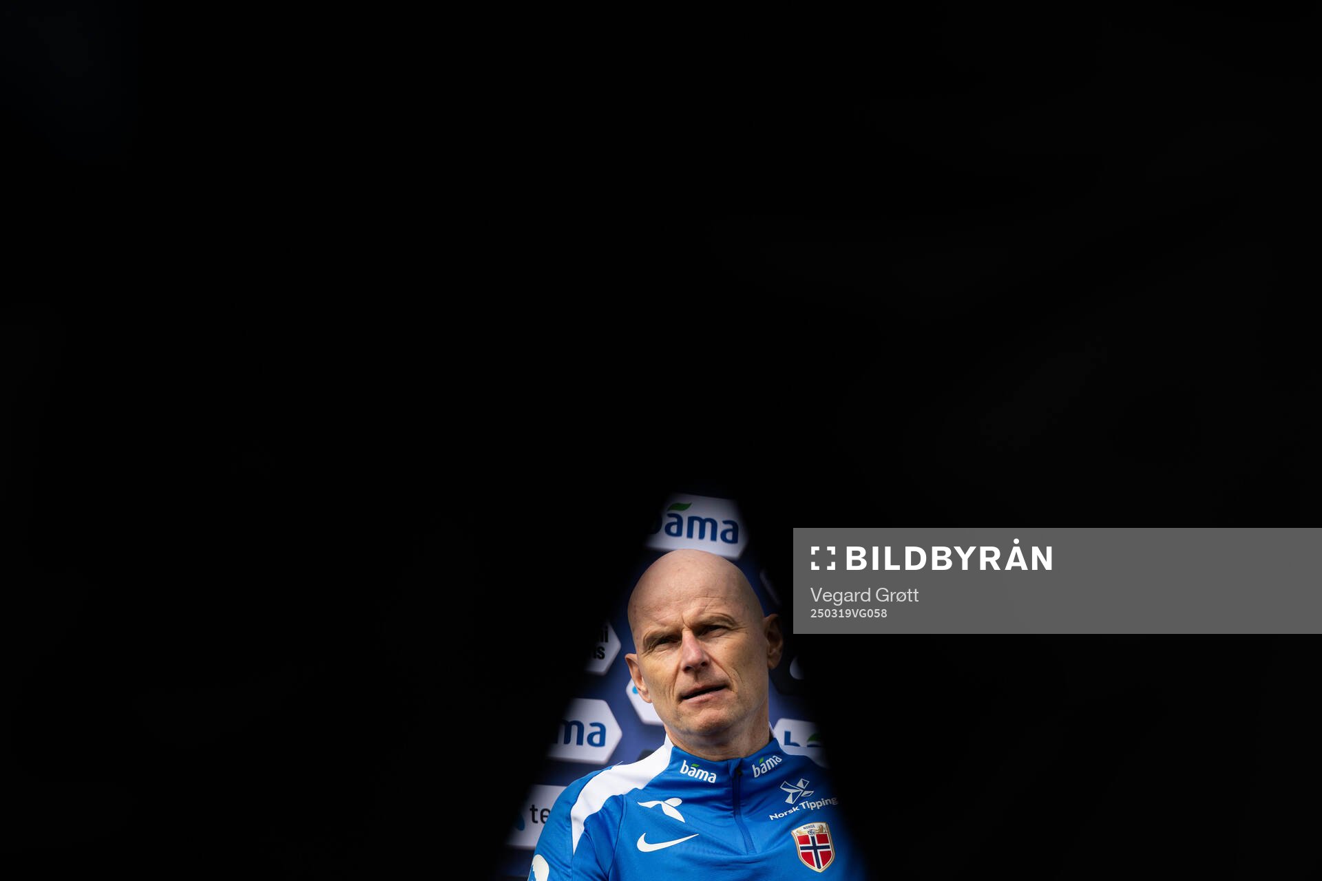 Ståle Solbakken, head coach of the Norwegian national football team, during a press event on March 19, 2025 in Marbella.